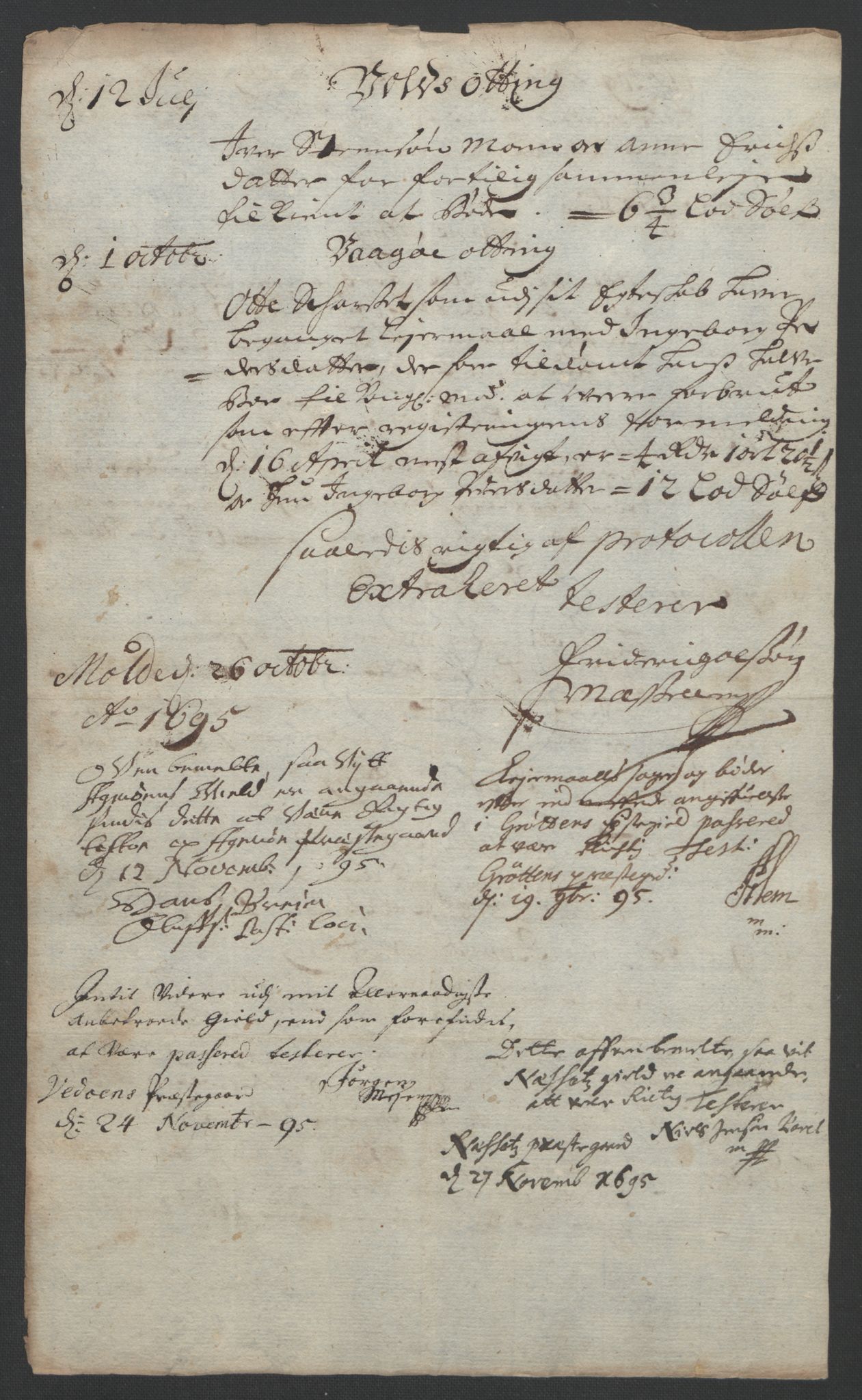 Rentekammeret inntil 1814, Reviderte regnskaper, Fogderegnskap, AV/RA-EA-4092/R55/L3652: Fogderegnskap Romsdal, 1695-1696, p. 126