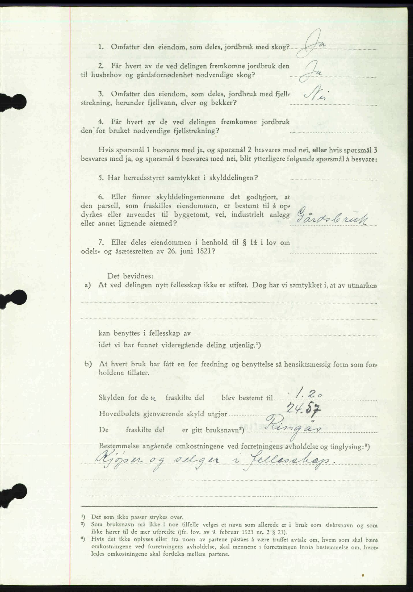 Toten tingrett, SAH/TING-006/H/Hb/Hbc/L0013: Mortgage book no. Hbc-13, 1945-1945, Diary no: : 1593/1945