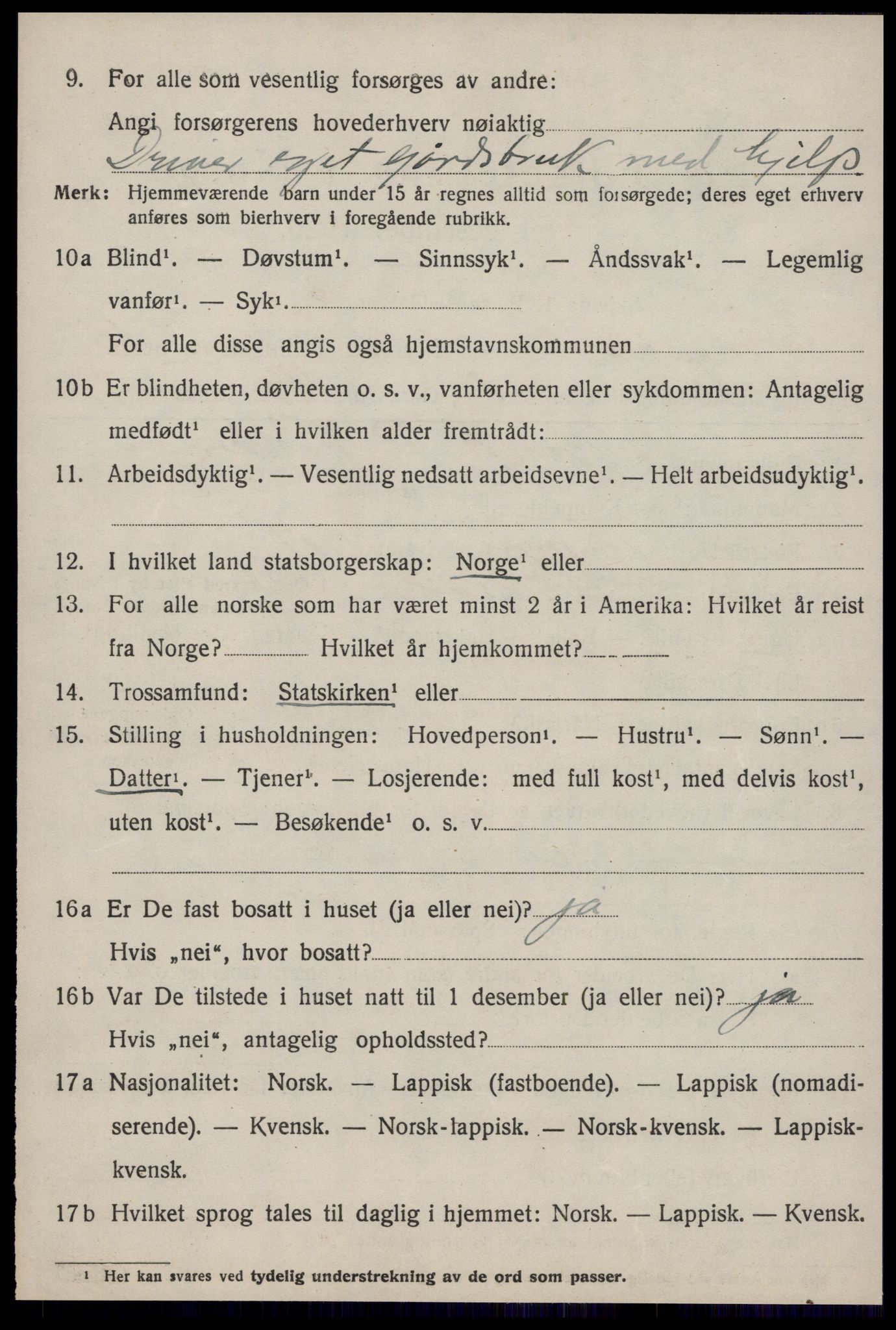 SAT, 1920 census for Singsås, 1920, p. 3022