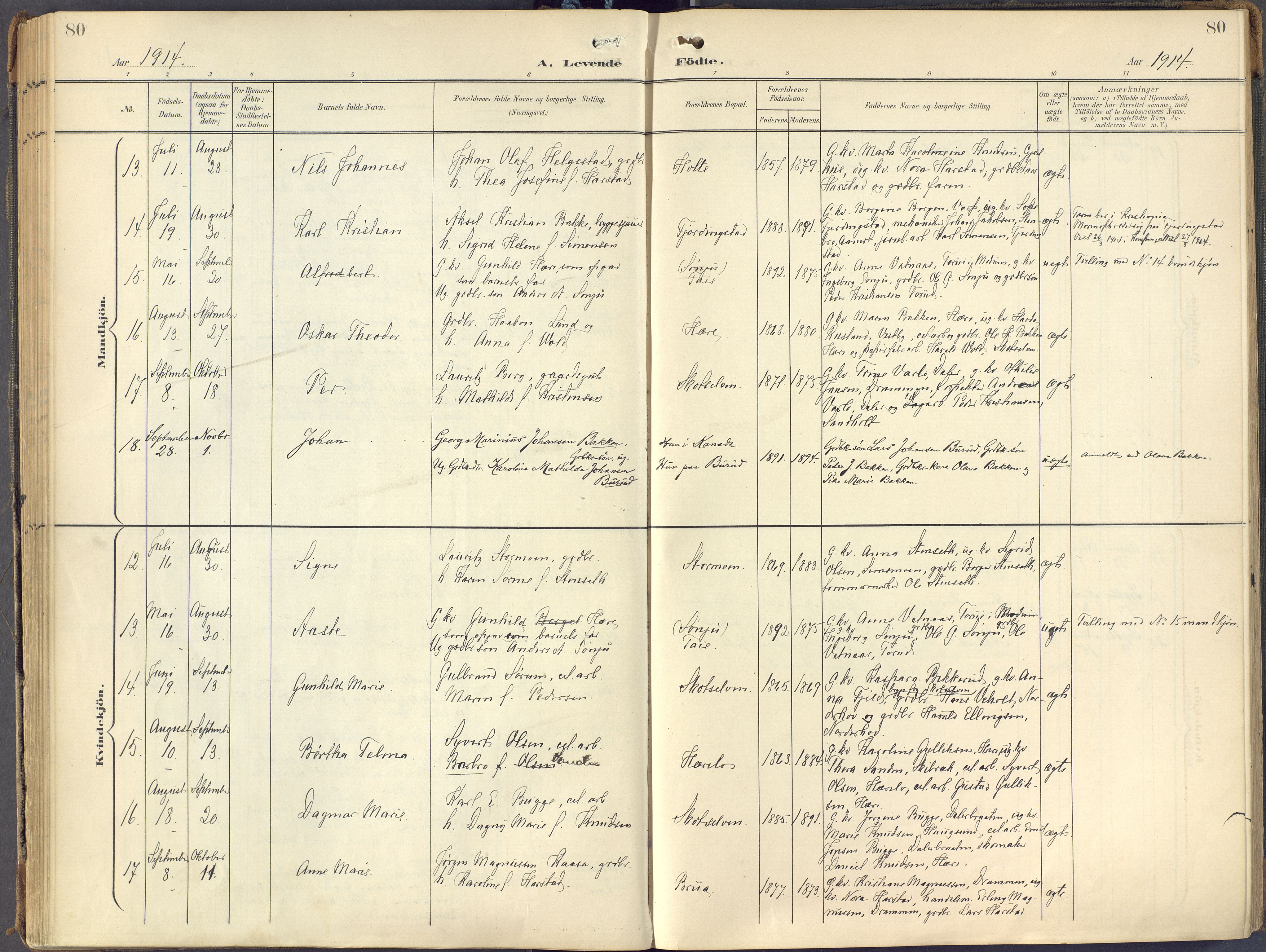 Eiker kirkebøker, SAKO/A-4/F/Fc/L0004: Parish register (official) no. III 4, 1900-1919, p. 80