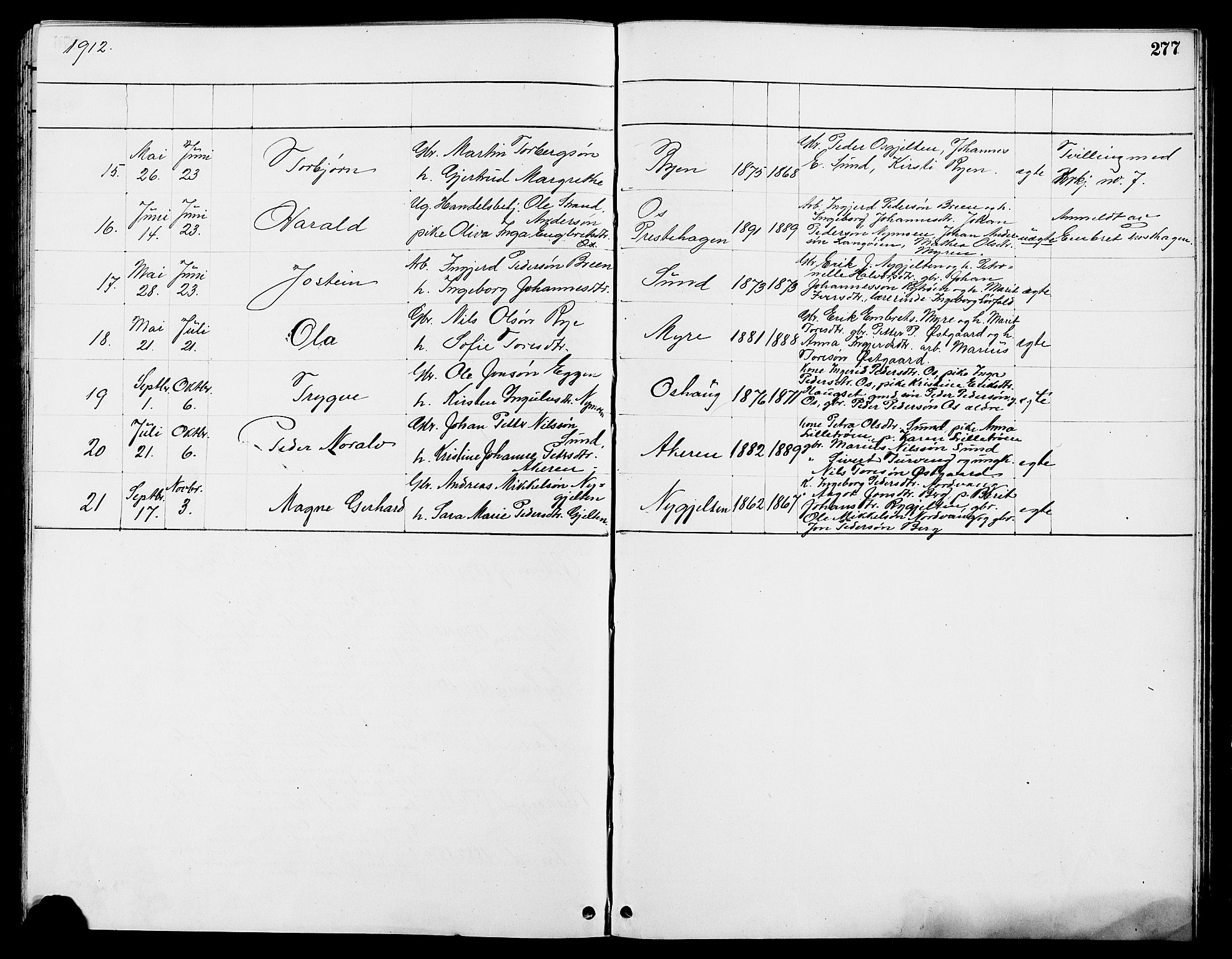 Tolga prestekontor, AV/SAH-PREST-062/L/L0008: Parish register (copy) no. 8, 1887-1912, p. 277