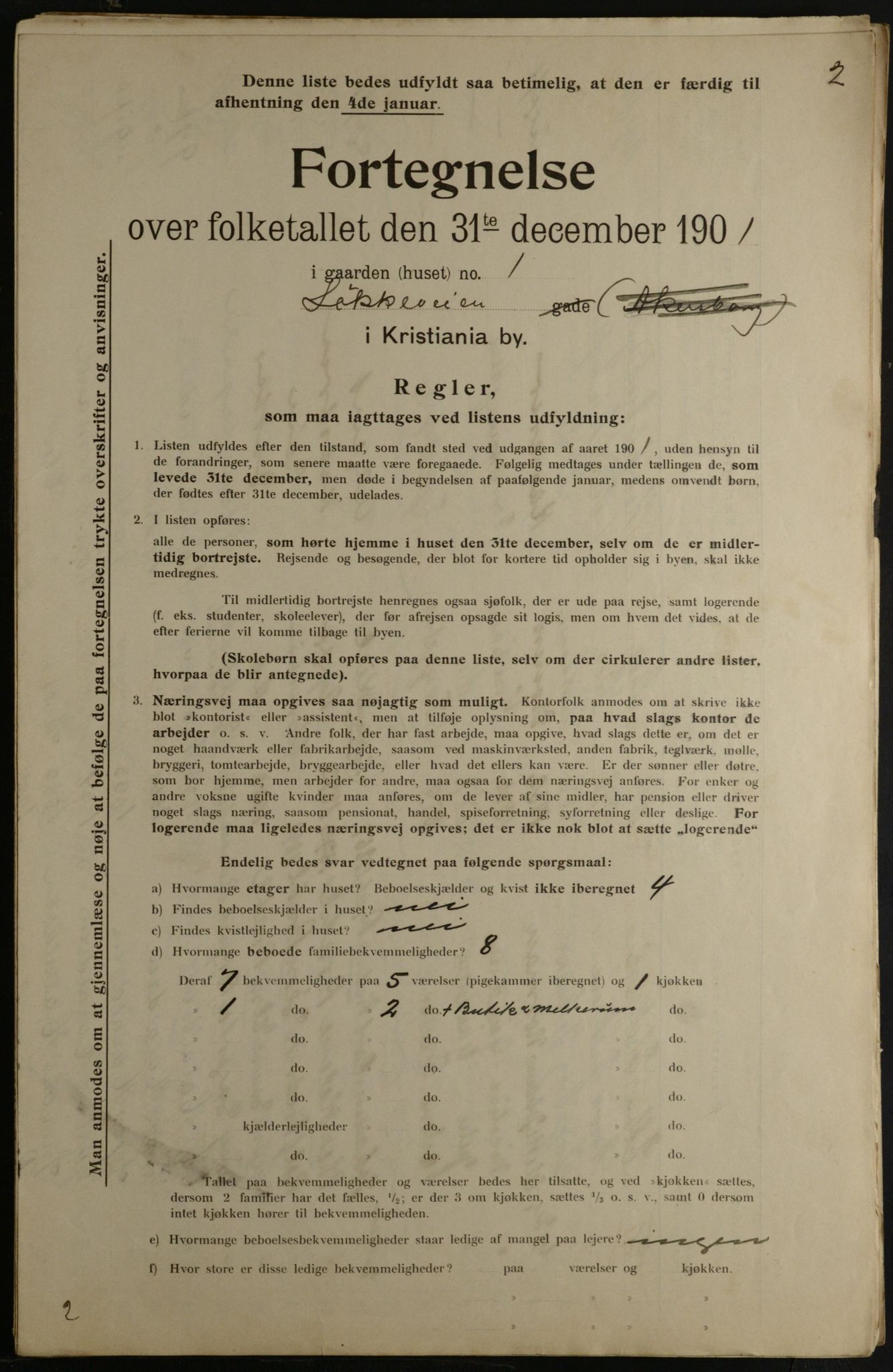 OBA, Municipal Census 1901 for Kristiania, 1901, p. 9086