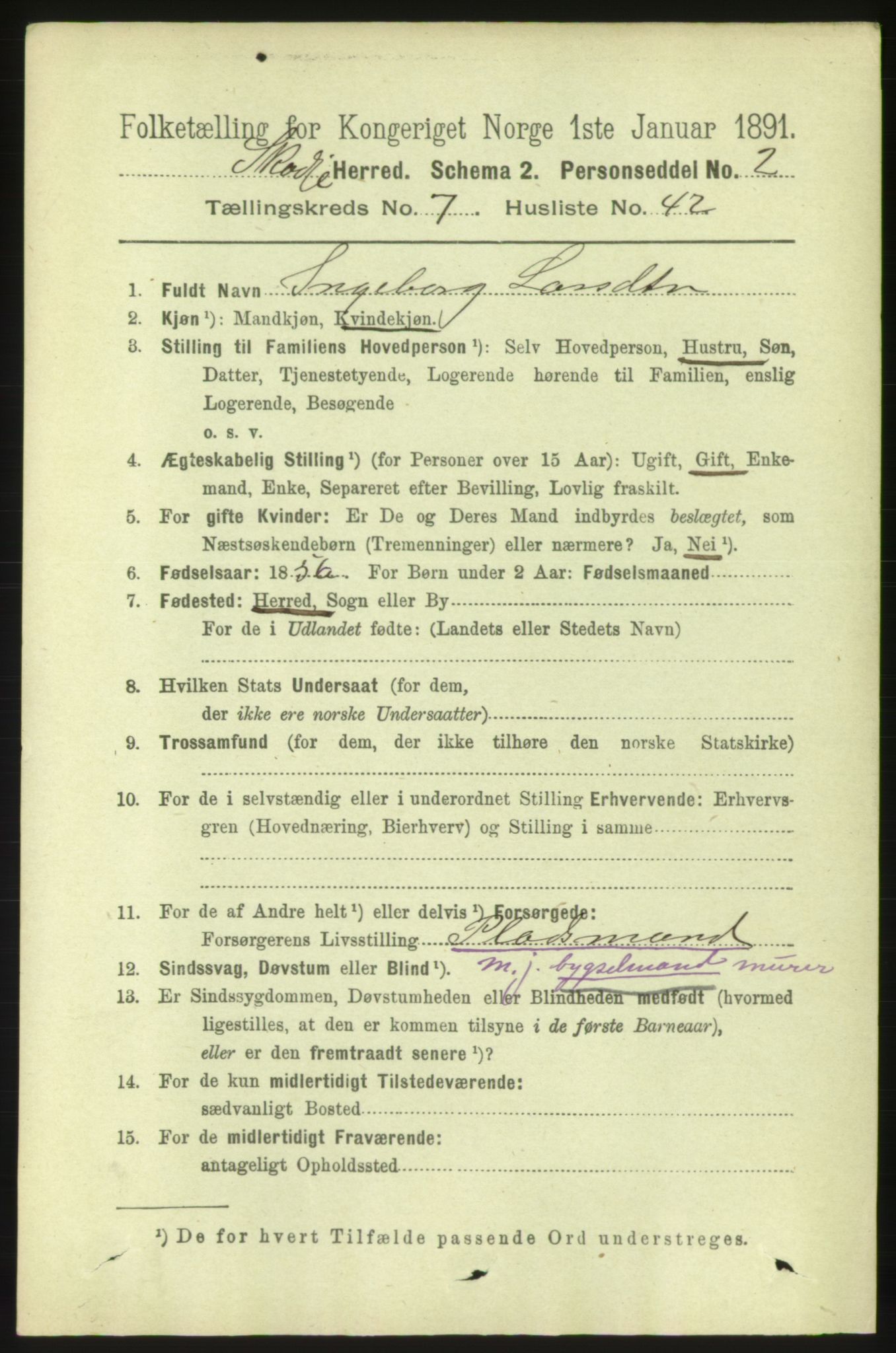 RA, 1891 census for 1529 Skodje, 1891, p. 1659