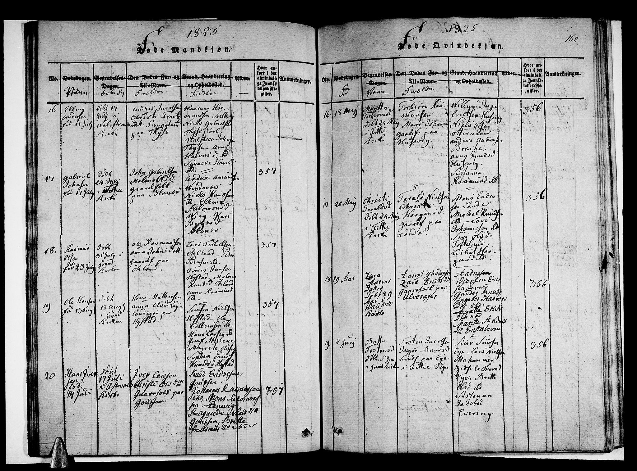 Stord sokneprestembete, AV/SAB-A-78201/H/Haa: Parish register (official) no. A 5, 1816-1825, p. 162