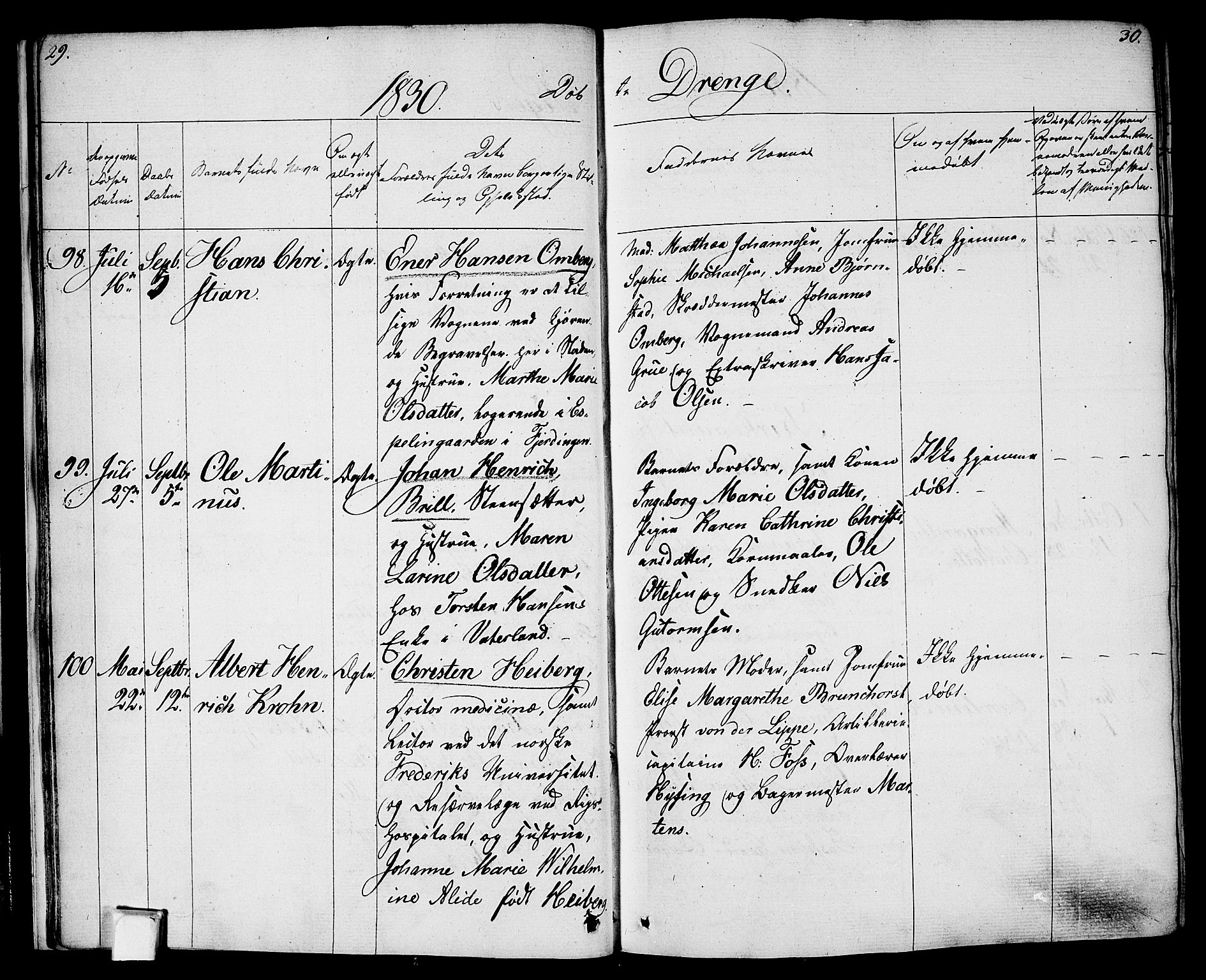 Oslo domkirke Kirkebøker, SAO/A-10752/F/Fa/L0011: Parish register (official) no. 11, 1830-1836, p. 29-30