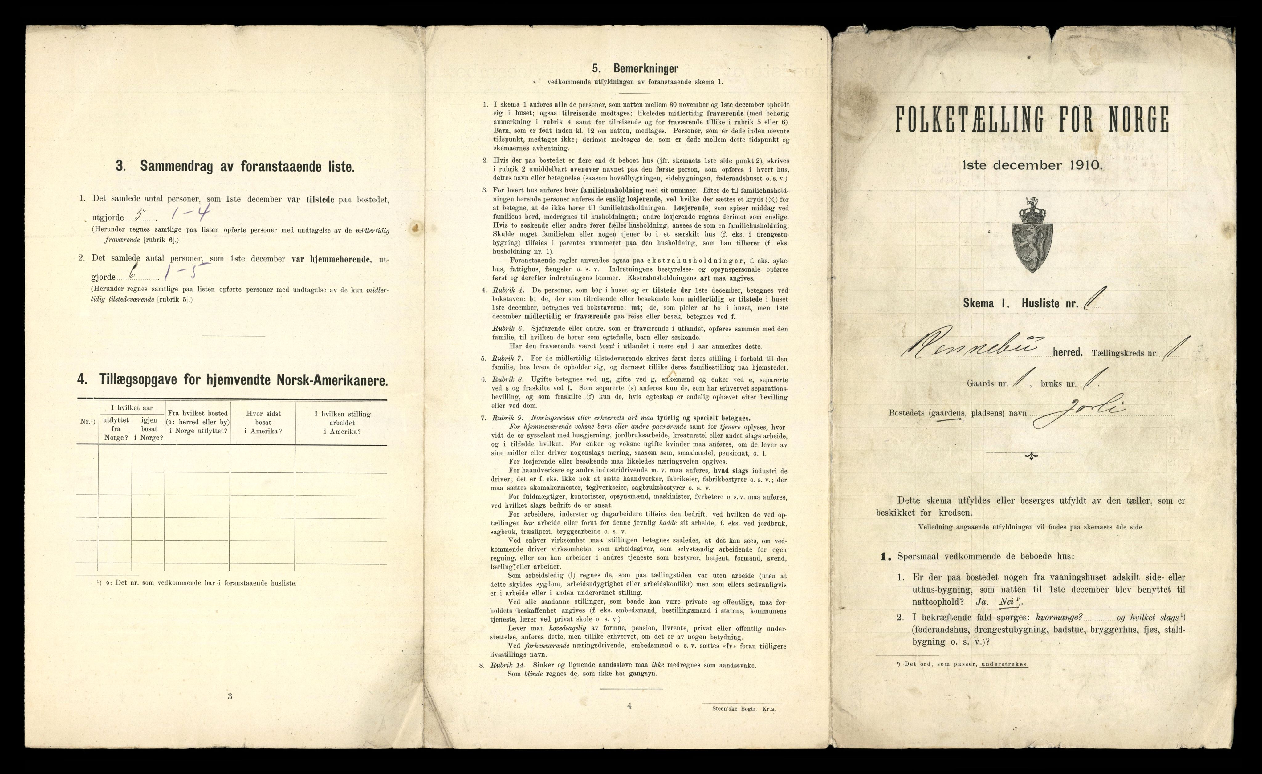 RA, 1910 census for Rennebu, 1910, p. 24