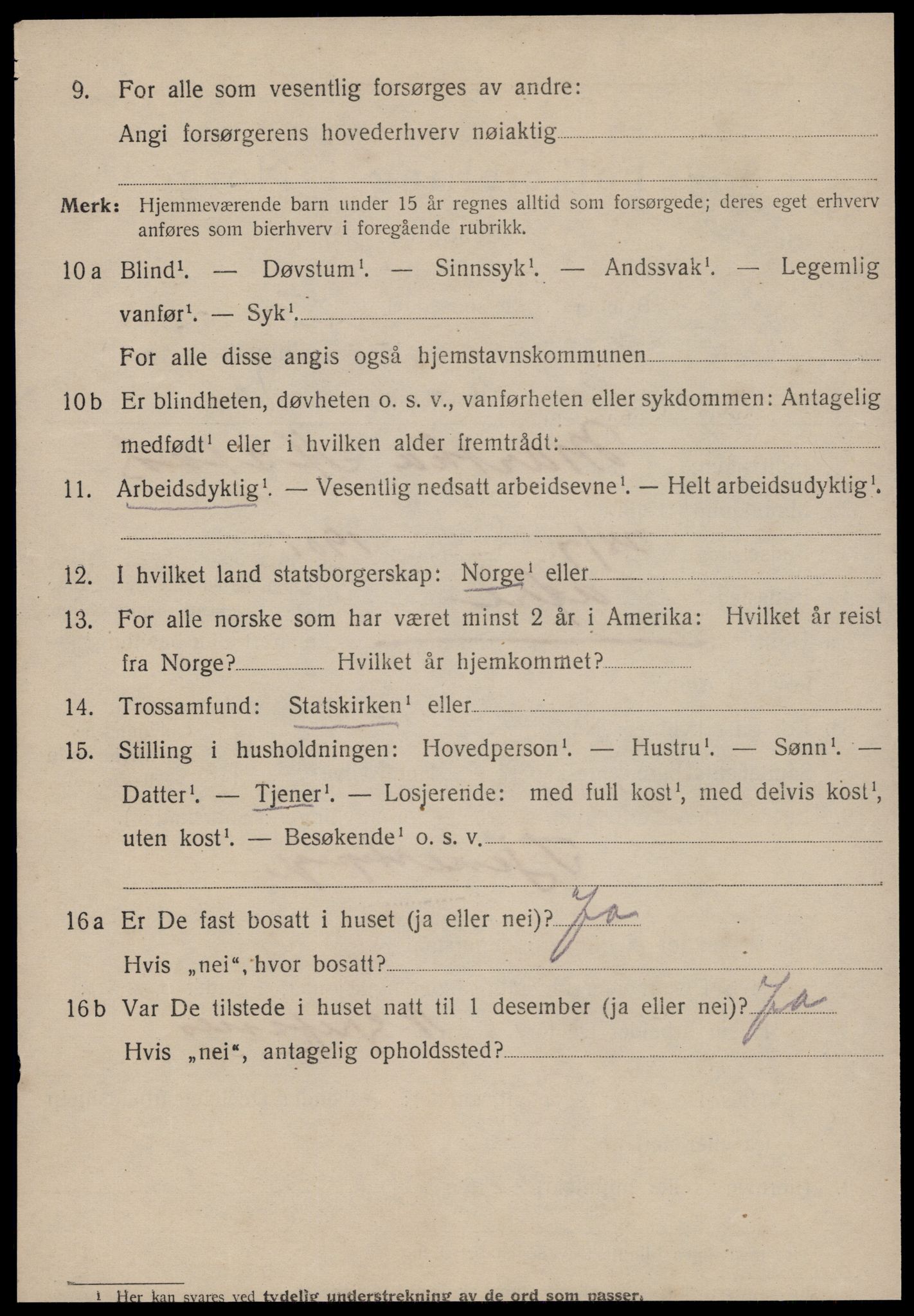 SAT, 1920 census for Kristiansund, 1920, p. 14882