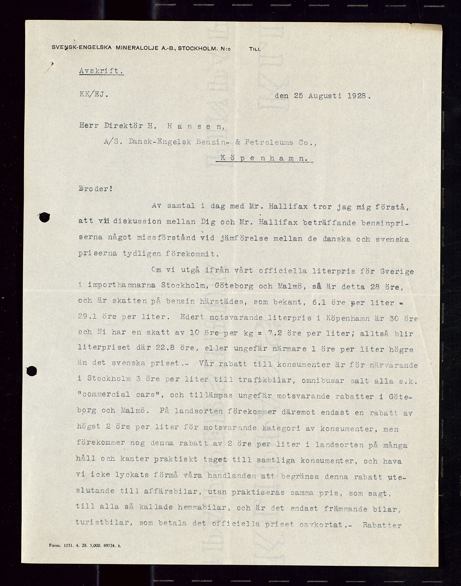 Pa 1521 - A/S Norske Shell, AV/SAST-A-101915/E/Ea/Eaa/L0014: Sjefskorrespondanse, 1927-1928, p. 235