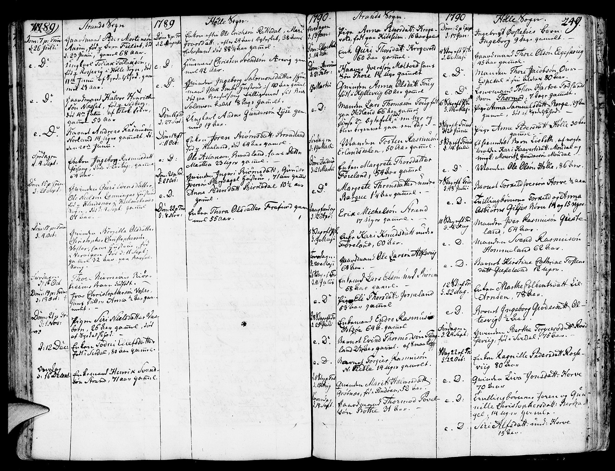 Strand sokneprestkontor, SAST/A-101828/H/Ha/Haa/L0003: Parish register (official) no. A 3, 1769-1816, p. 249