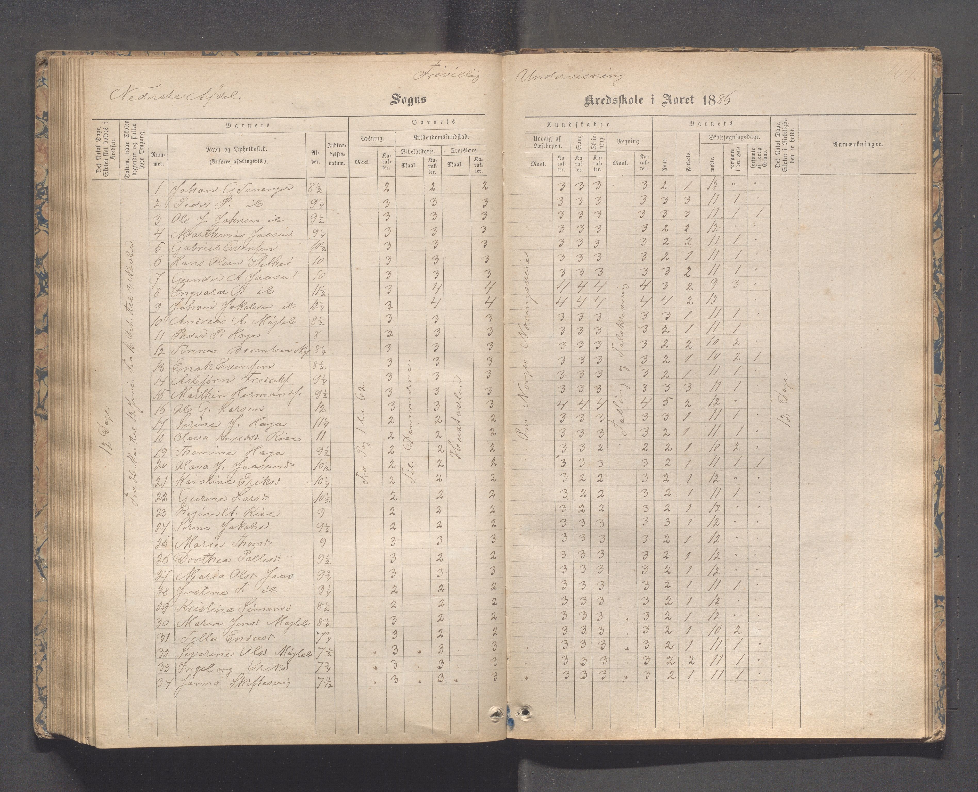 Håland kommune - Tananger skole, IKAR/K-102443/F/L0003: Skoleprotokoll , 1867-1884, p. 168b-169a