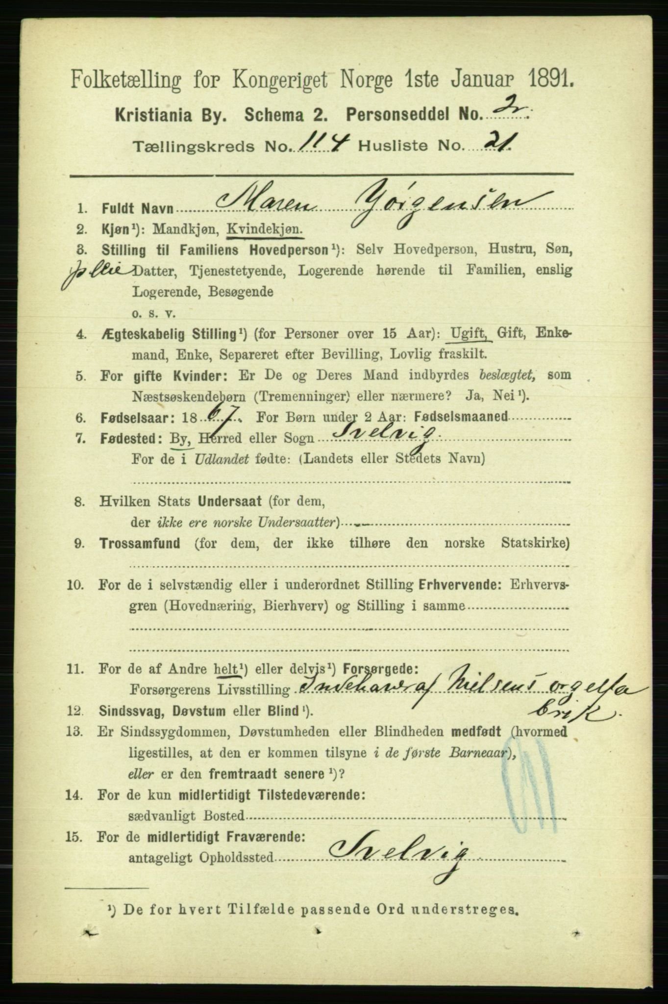 RA, 1891 census for 0301 Kristiania, 1891, p. 61359