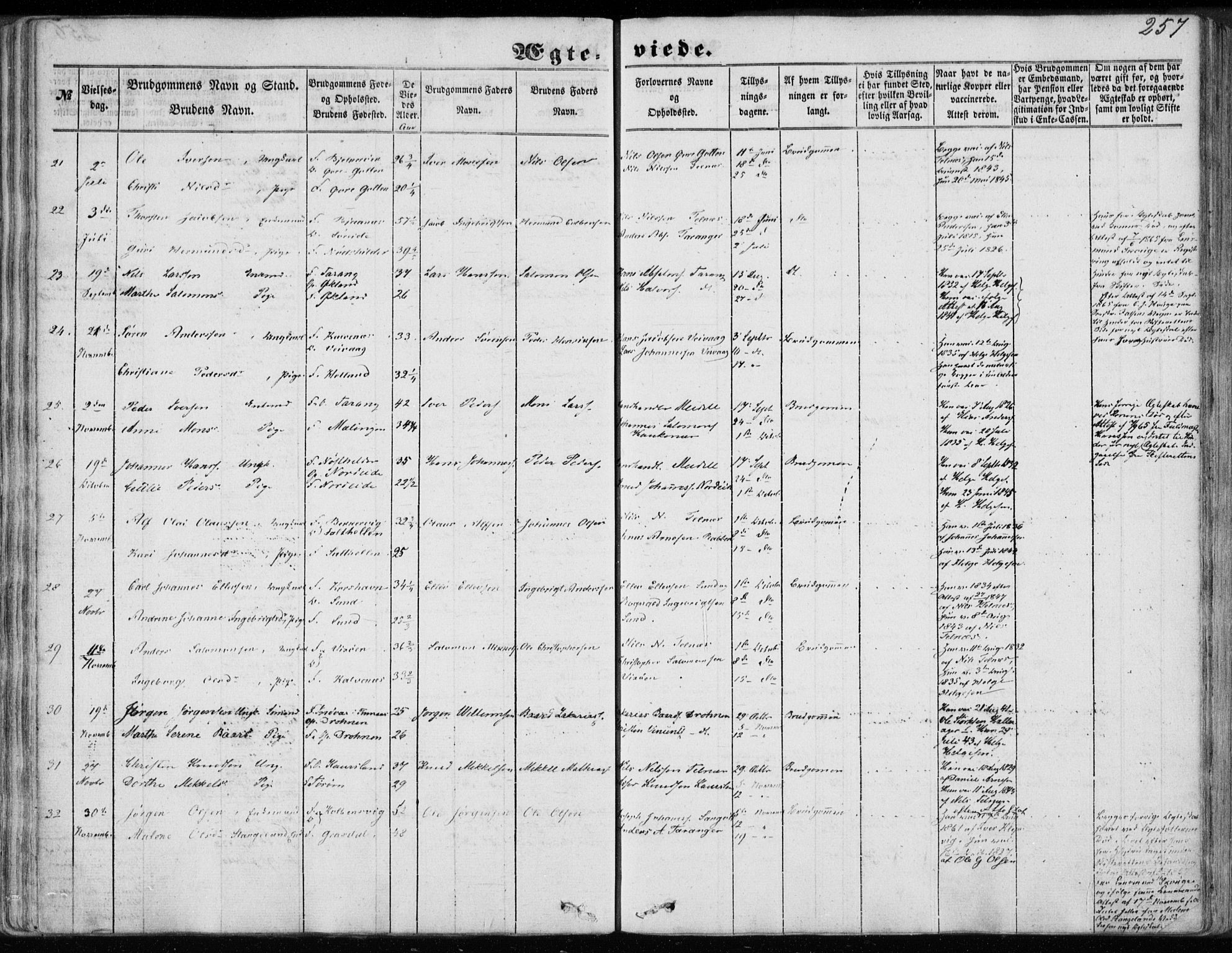 Sund sokneprestembete, AV/SAB-A-99930: Parish register (official) no. A 14, 1850-1866, p. 257