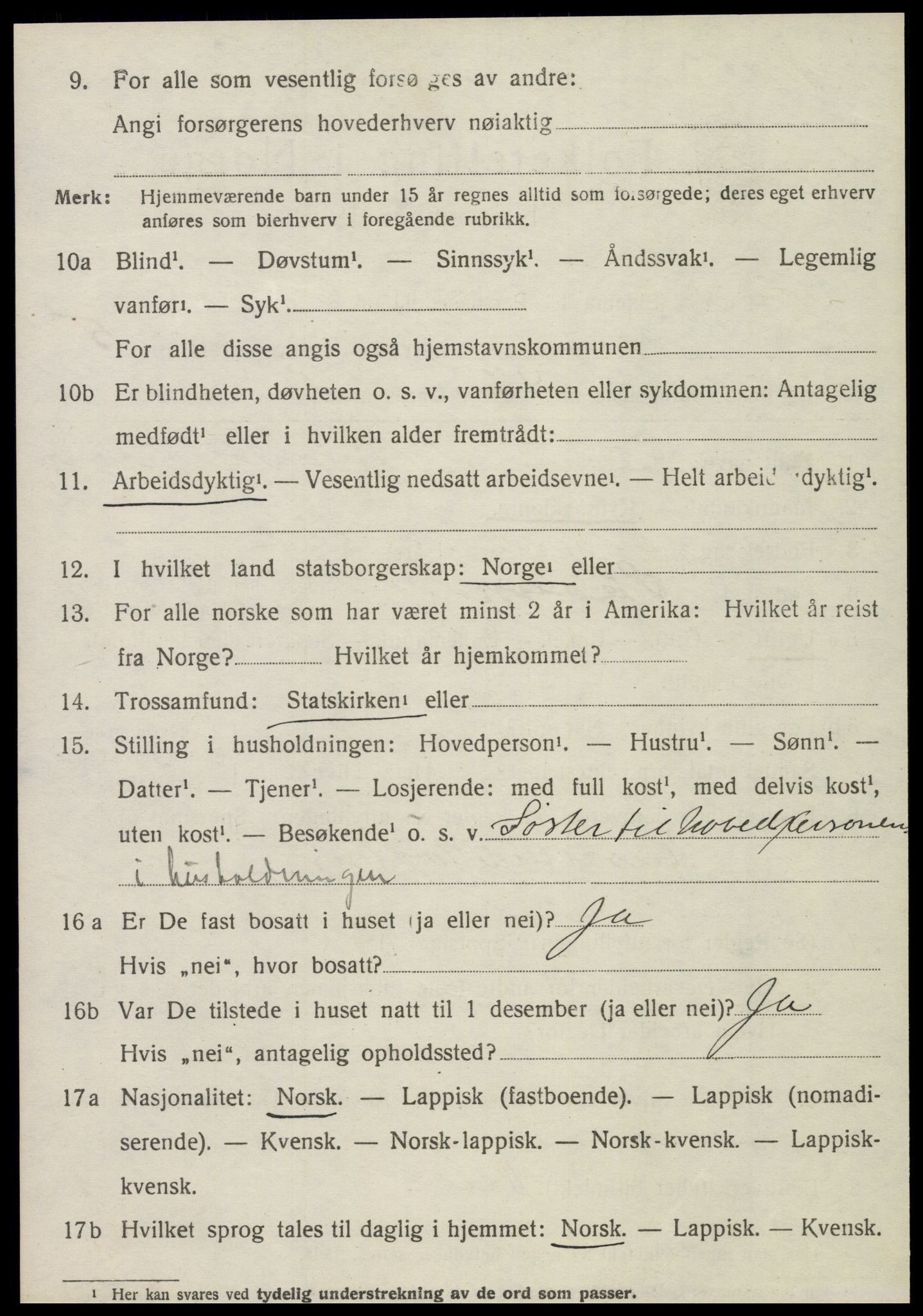 SAT, 1920 census for Skogn, 1920, p. 6992