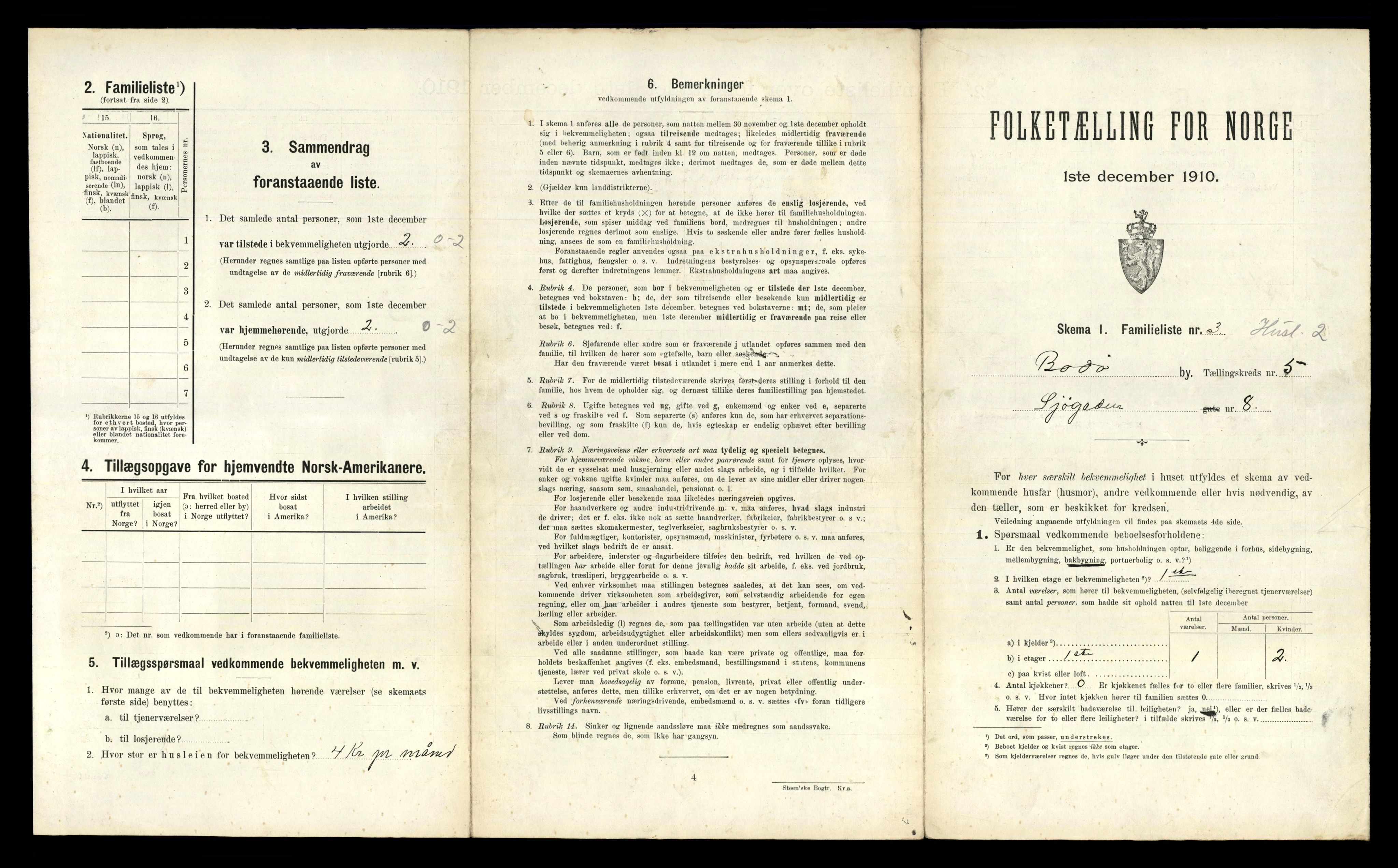 RA, 1910 census for Bodø, 1910, p. 1307