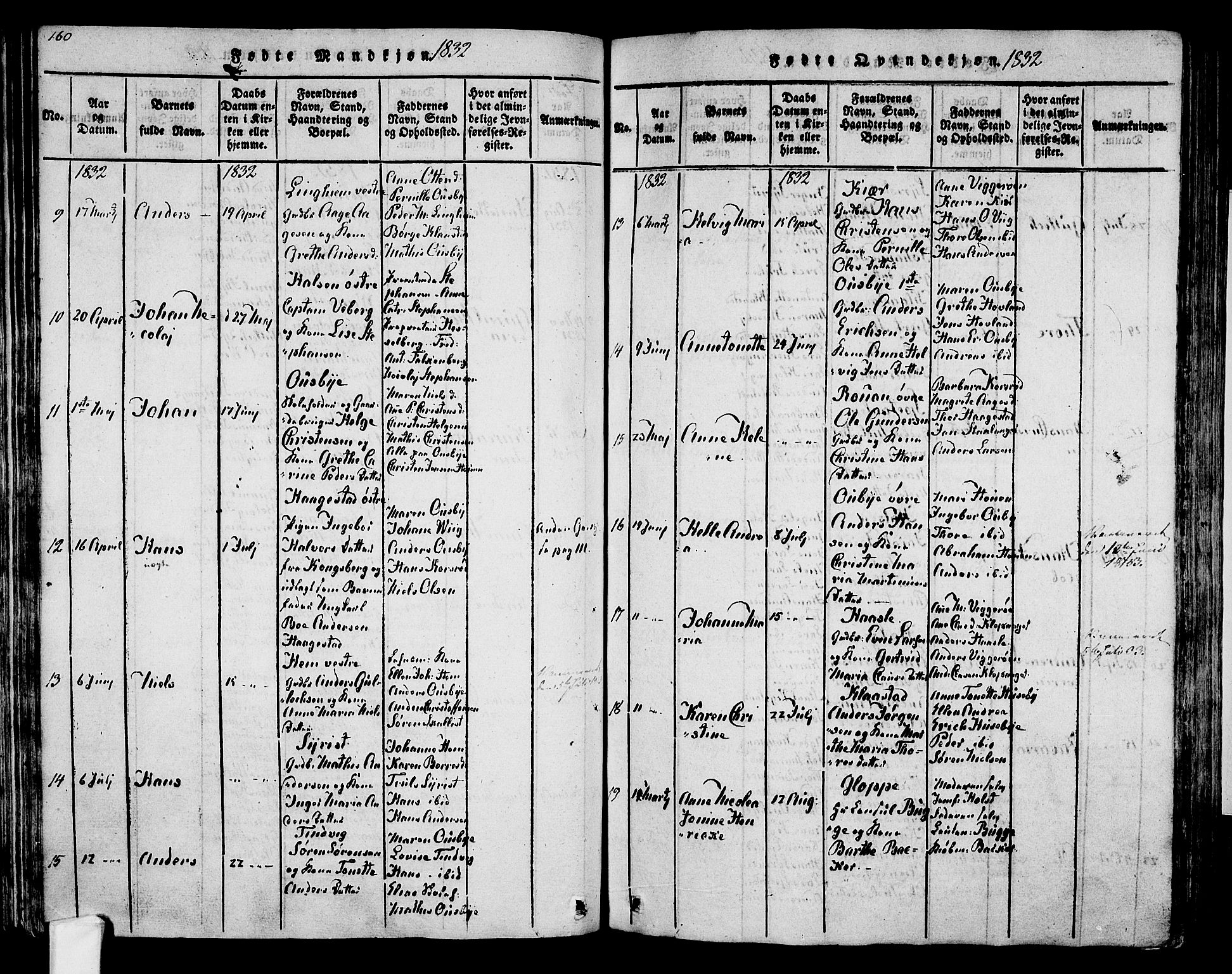 Tjølling kirkebøker, SAKO/A-60/F/Fa/L0005: Parish register (official) no. 5, 1814-1836, p. 160-161