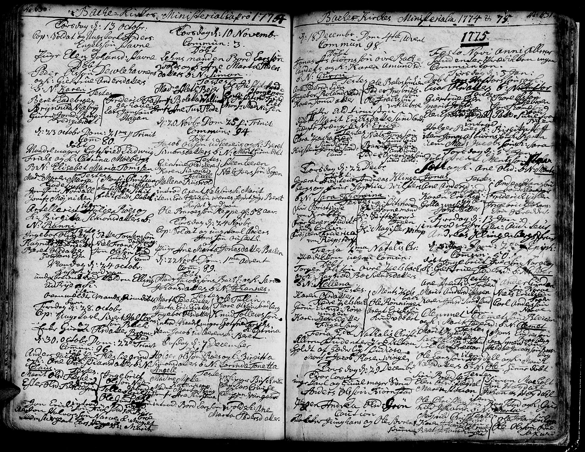 Ministerialprotokoller, klokkerbøker og fødselsregistre - Sør-Trøndelag, SAT/A-1456/606/L0276: Parish register (official) no. 606A01 /2, 1727-1779, p. 630-631