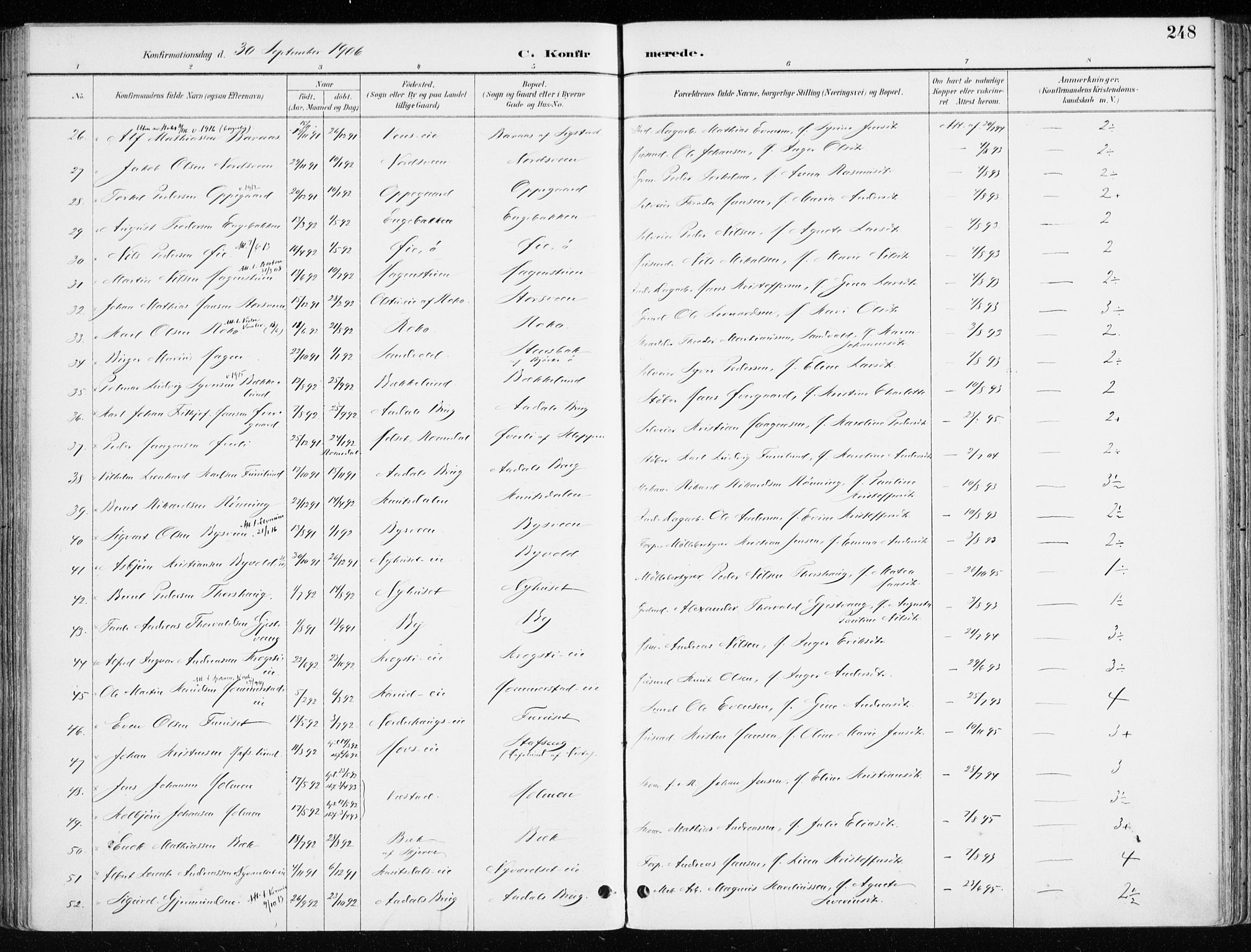 Løten prestekontor, AV/SAH-PREST-022/K/Ka/L0010: Parish register (official) no. 10, 1892-1907, p. 248