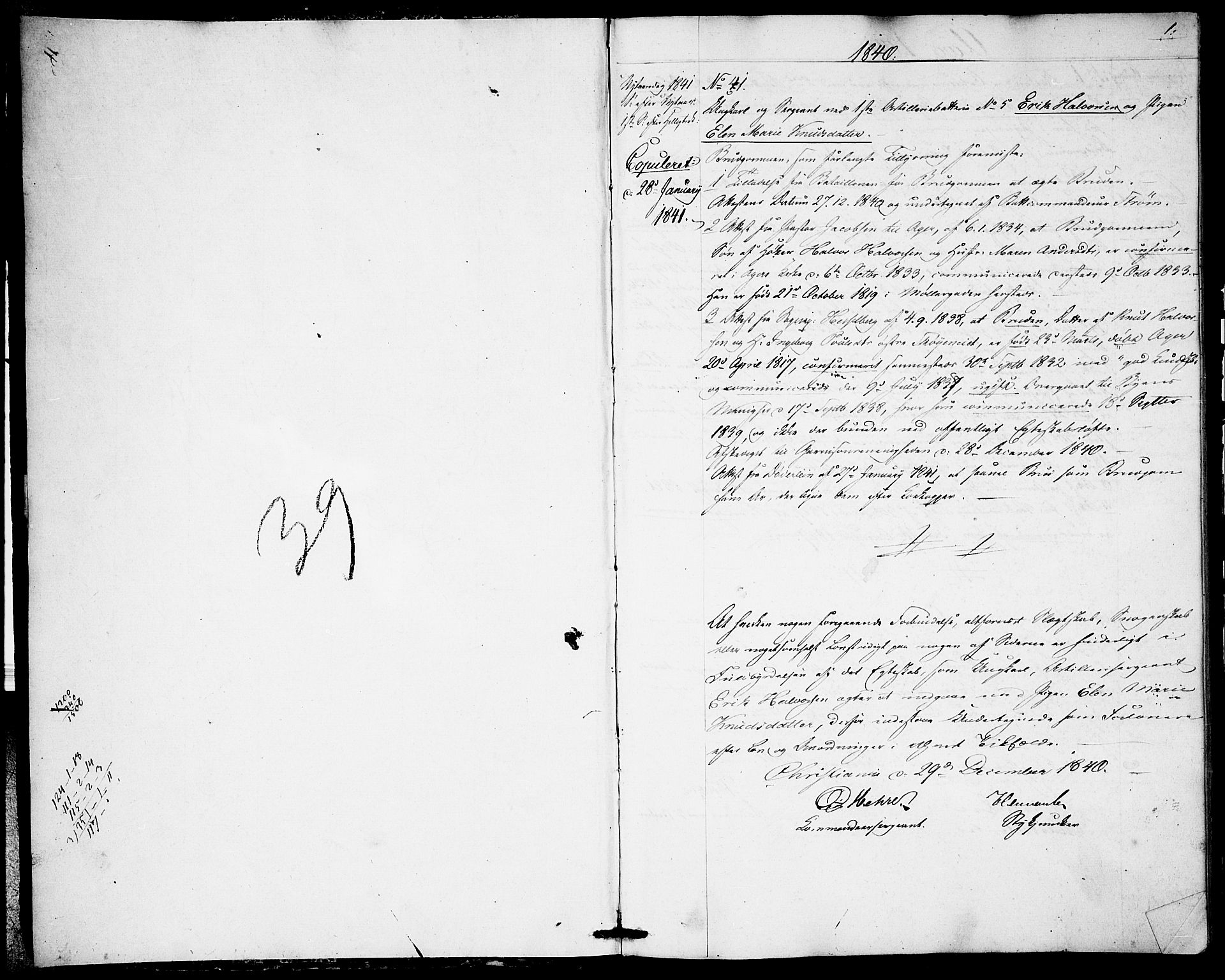 Garnisonsmenigheten Kirkebøker, SAO/A-10846/H/Ha/L0004: Banns register no. I 4, 1840-1844, p. 0-1