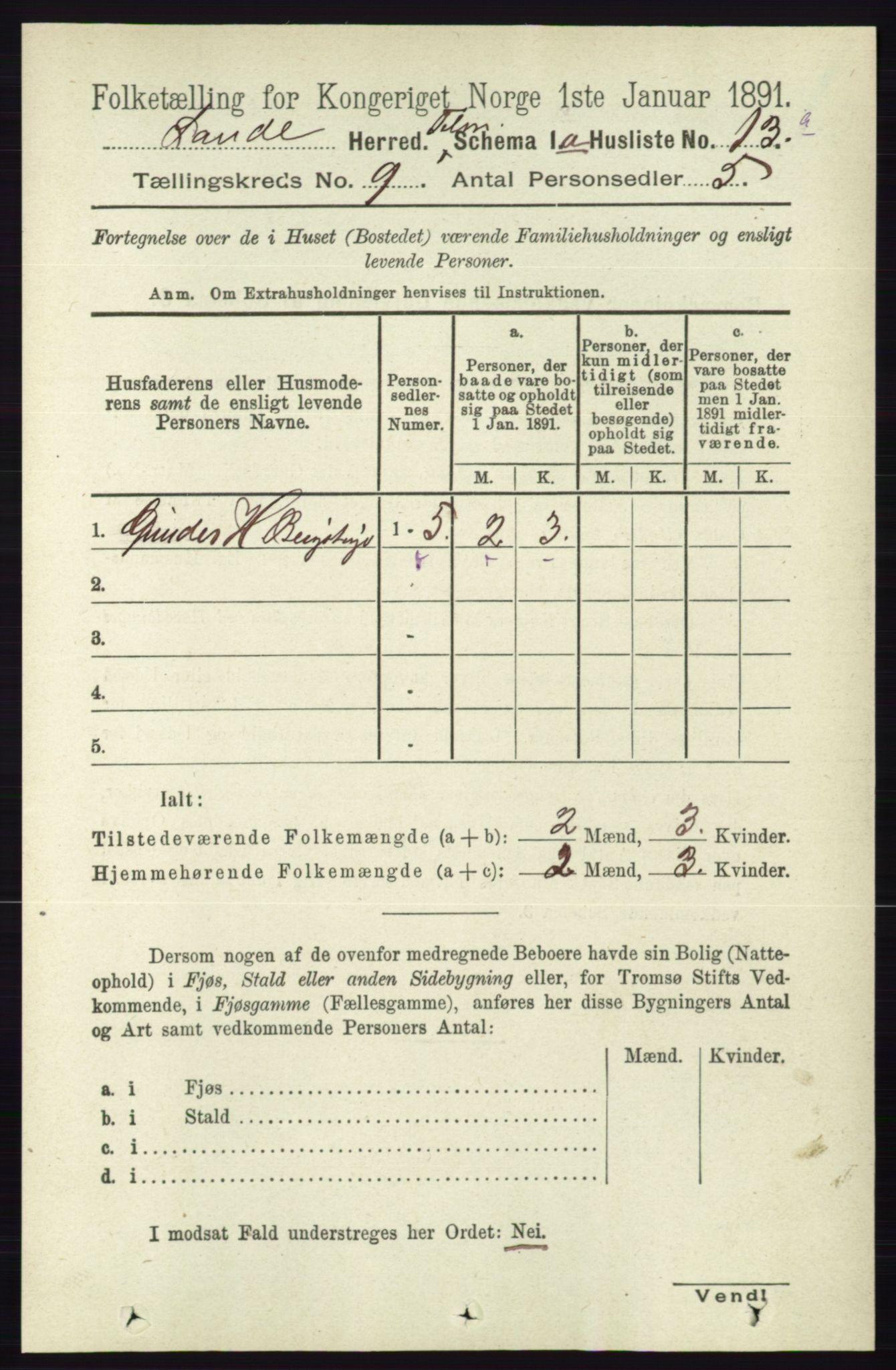 RA, 1891 census for 0822 Sauherad, 1891, p. 2671