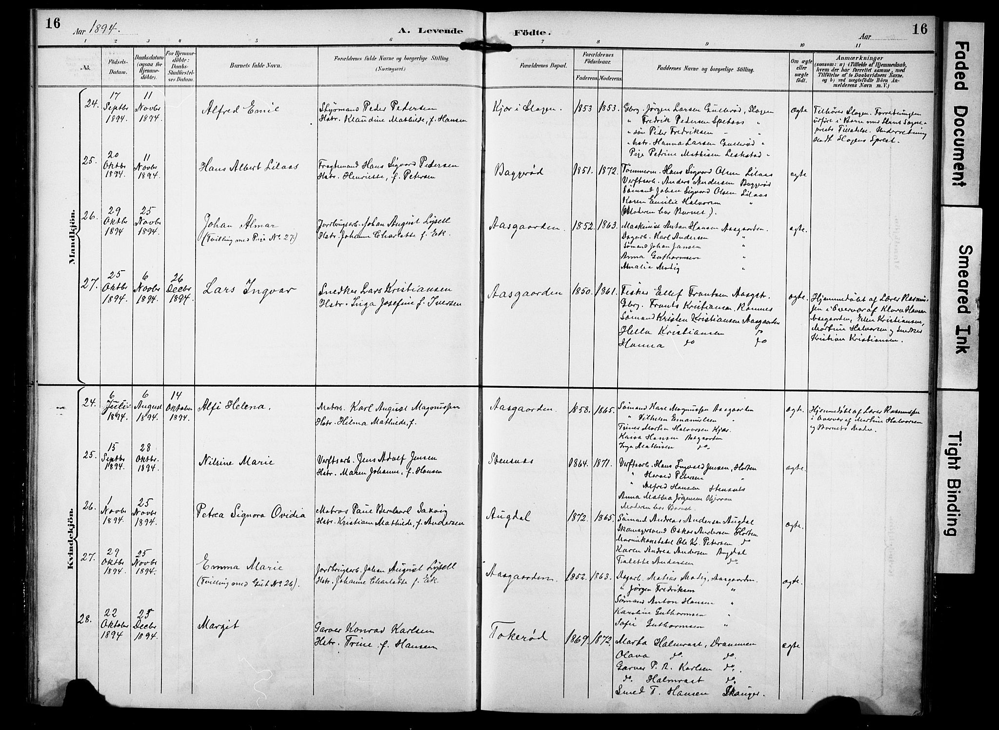 Borre kirkebøker, SAKO/A-338/F/Fa/L0010: Parish register (official) no. I 10, 1892-1896, p. 16