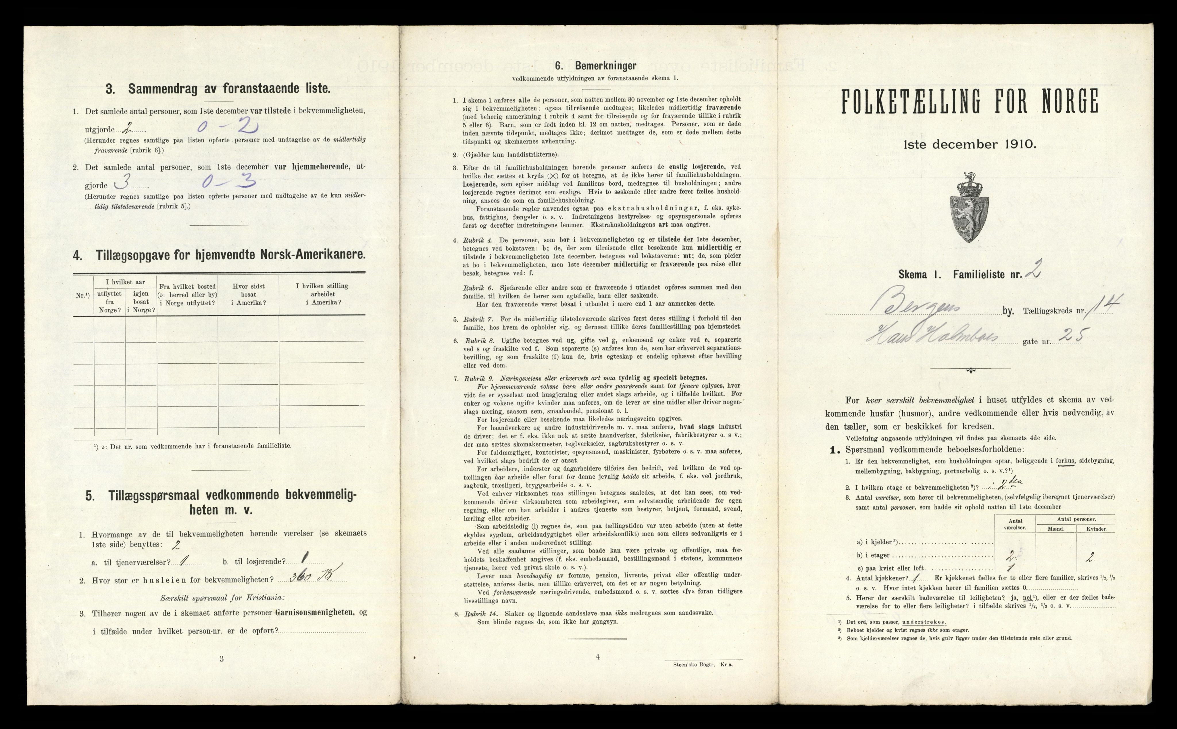 RA, 1910 census for Bergen, 1910, p. 4783