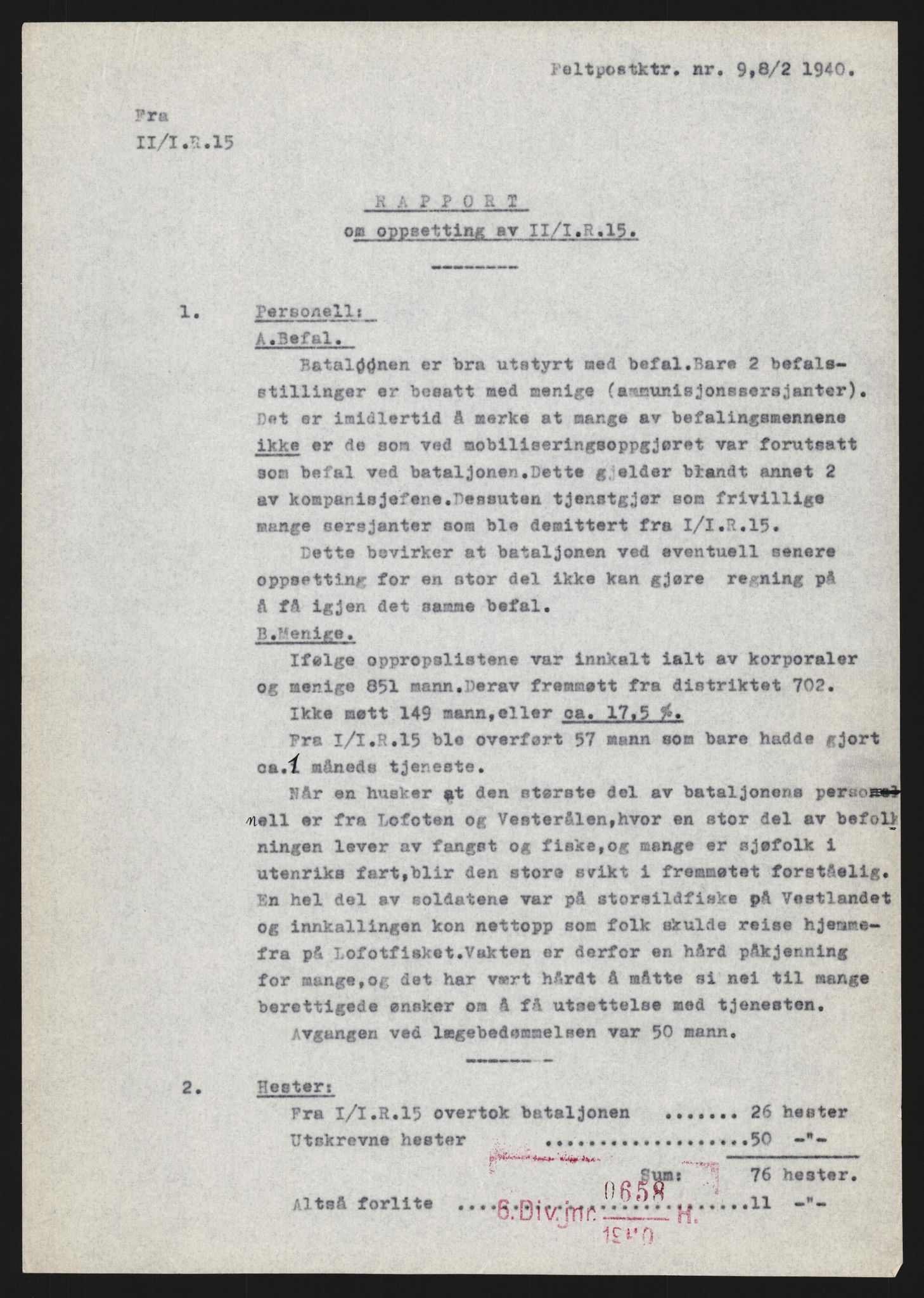 Forsvaret, Forsvarets krigshistoriske avdeling, AV/RA-RAFA-2017/Y/Yb/L0128: II-C-11-600  -  6. Divisjon / 6. Distriktskommando, 1936-1940