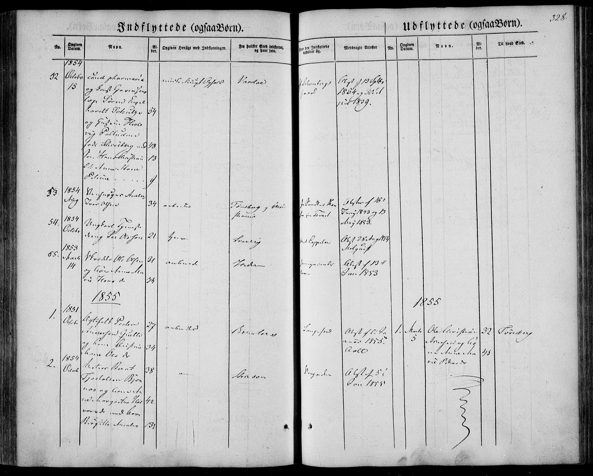 Larvik kirkebøker, AV/SAKO-A-352/F/Fa/L0003: Parish register (official) no. I 3, 1848-1856, p. 328