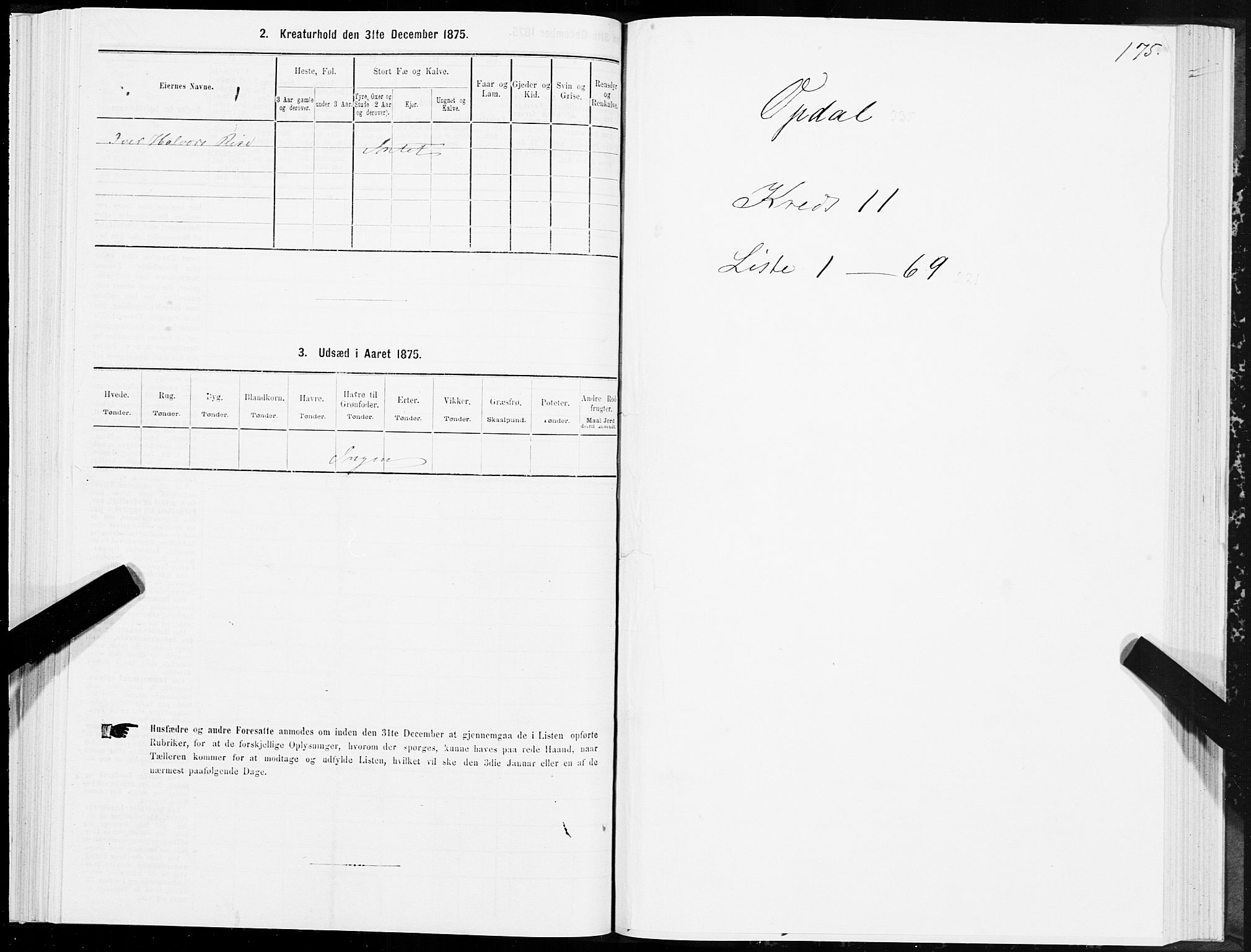 SAT, 1875 census for 1634P Oppdal, 1875, p. 7175