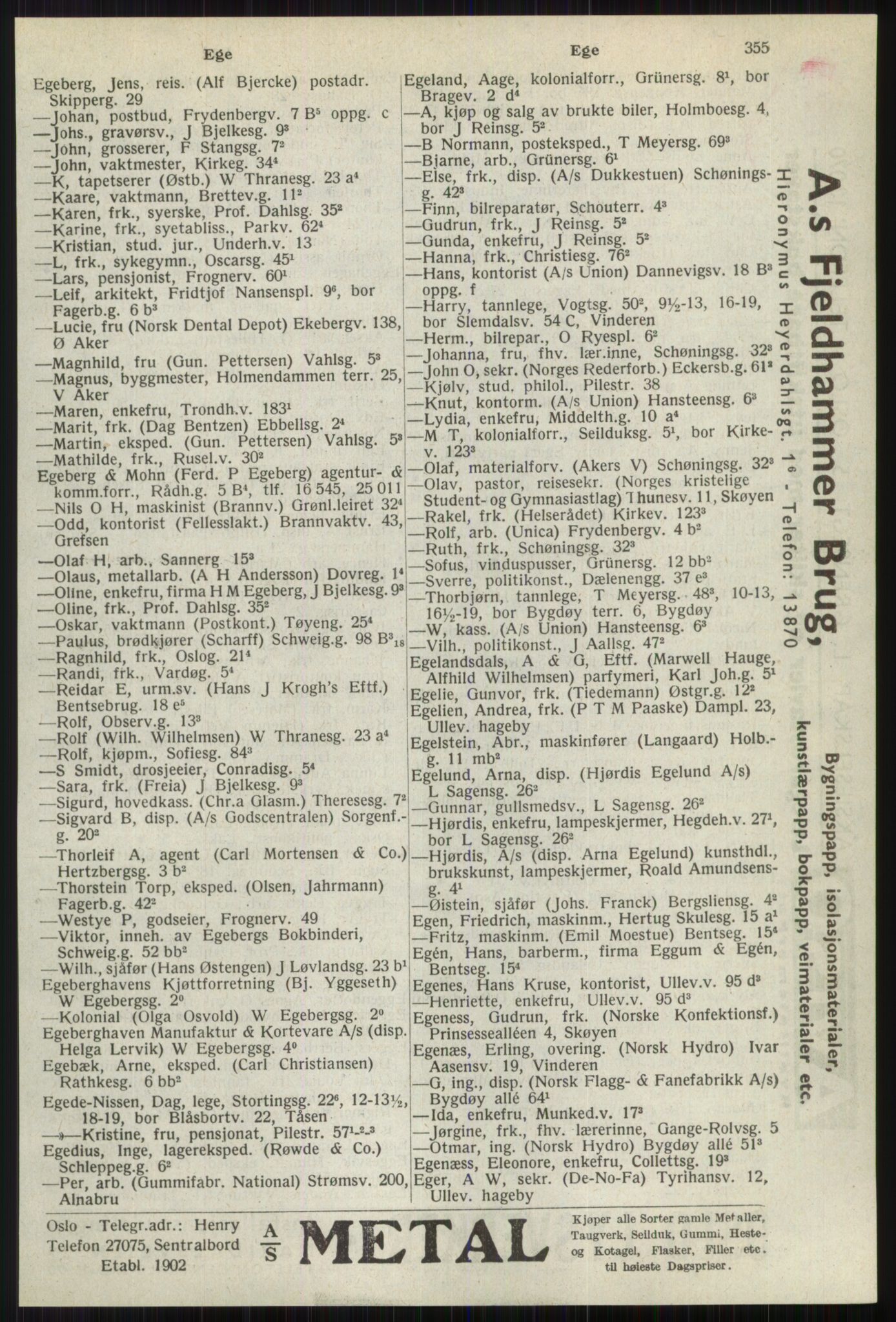 Kristiania/Oslo adressebok, PUBL/-, 1941, p. 355