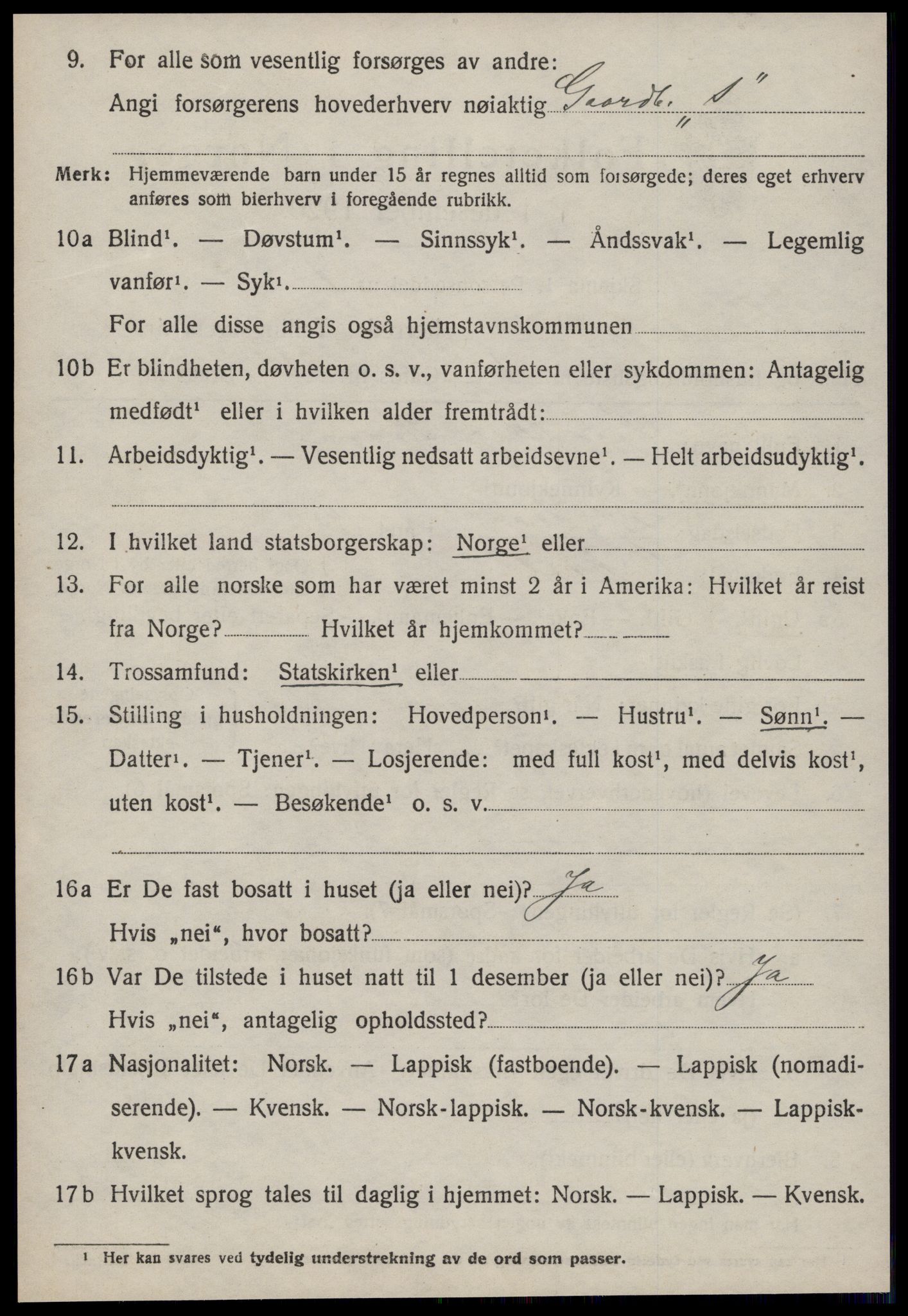 SAT, 1920 census for Orkdal, 1920, p. 5827