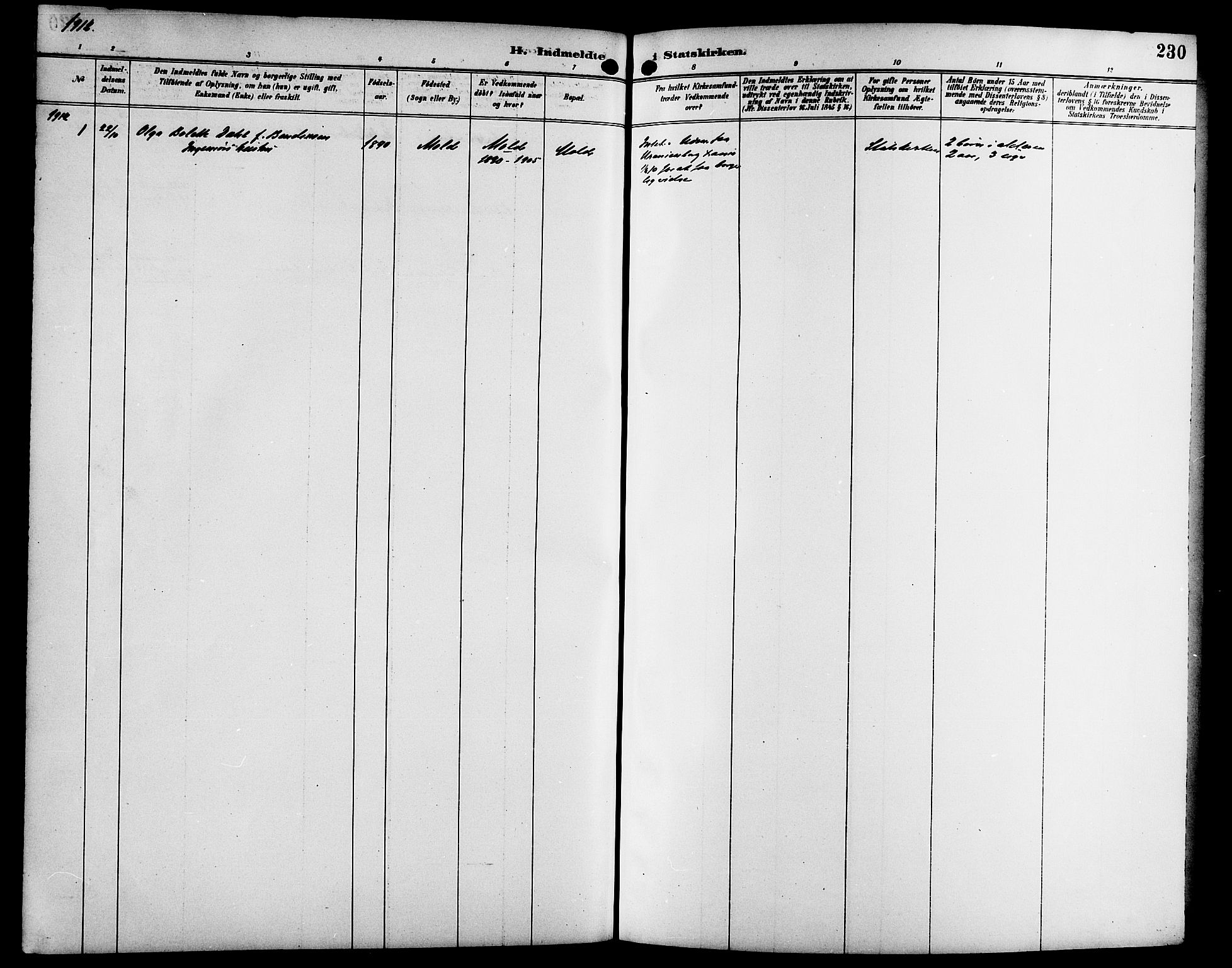 Ministerialprotokoller, klokkerbøker og fødselsregistre - Møre og Romsdal, SAT/A-1454/558/L0702: Parish register (copy) no. 558C03, 1894-1915, p. 230