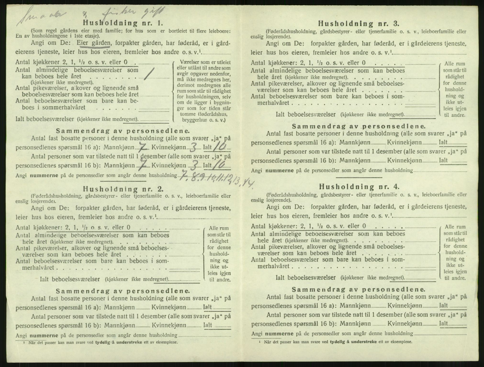 SAT, 1920 census for Borge, 1920, p. 1156