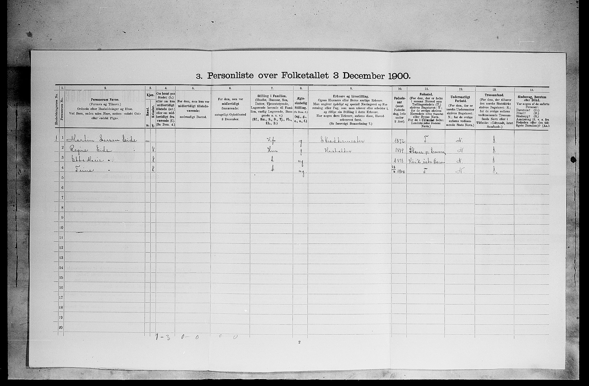 SAH, 1900 census for Tolga, 1900, p. 361