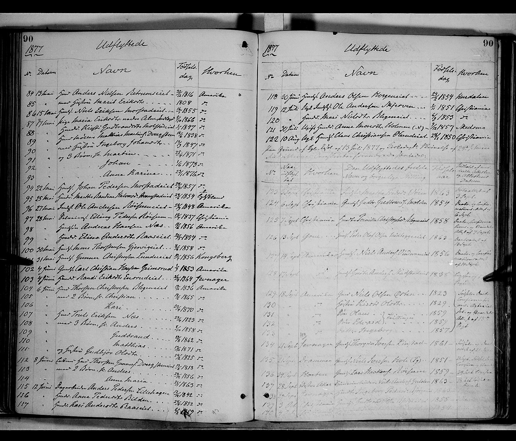 Gran prestekontor, SAH/PREST-112/H/Ha/Haa/L0013: Parish register (official) no. 13, 1875-1879, p. 90