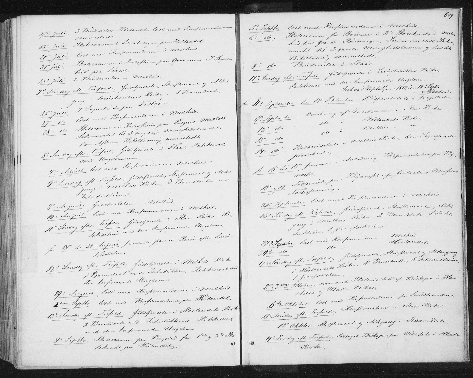 Ministerialprotokoller, klokkerbøker og fødselsregistre - Sør-Trøndelag, SAT/A-1456/691/L1077: Parish register (official) no. 691A09, 1862-1873, p. 609
