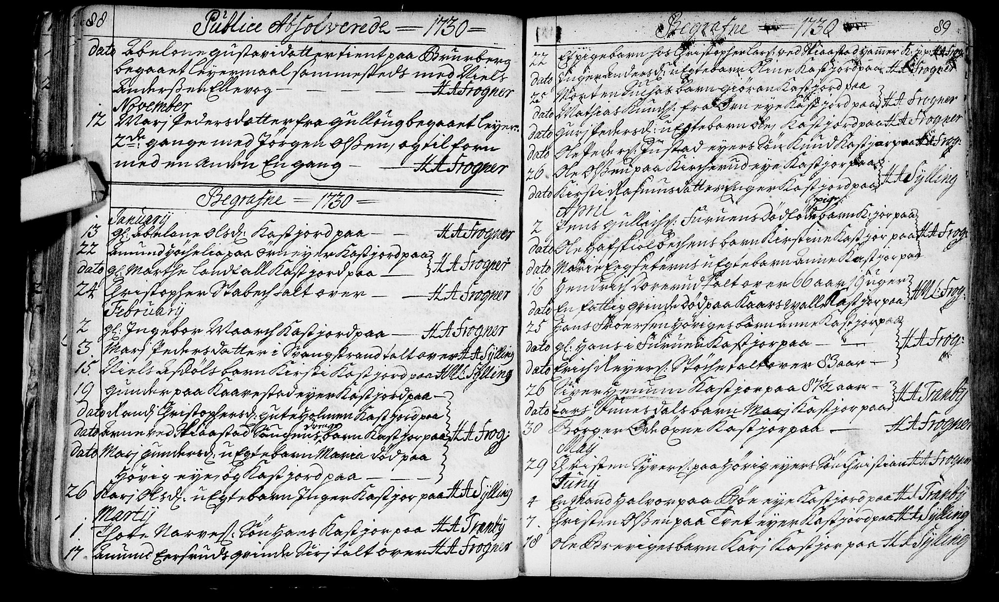 Lier kirkebøker, AV/SAKO-A-230/F/Fa/L0003: Parish register (official) no. I 3, 1727-1748, p. 88-89