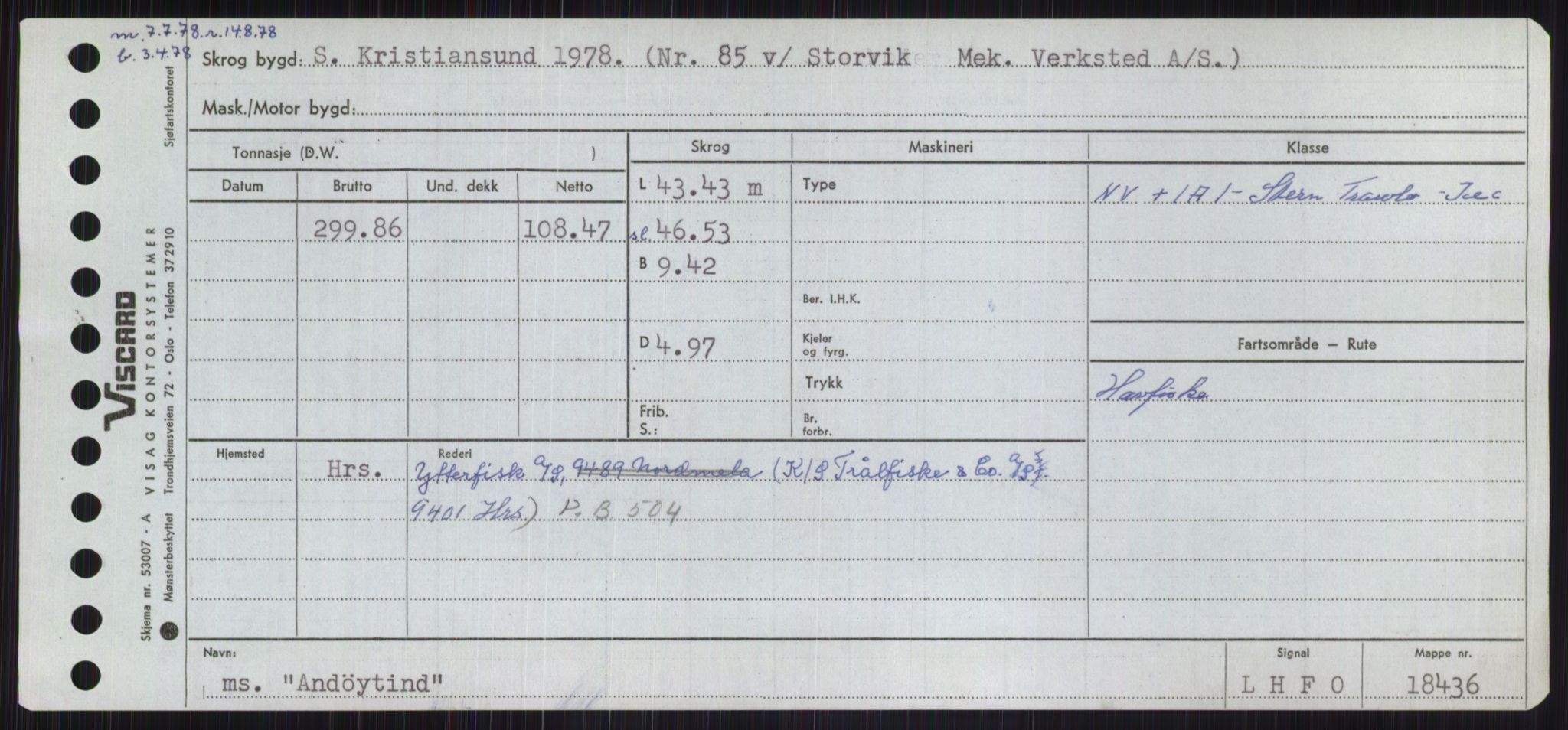 Sjøfartsdirektoratet med forløpere, Skipsmålingen, RA/S-1627/H/Ha/L0001/0001: Fartøy, A-Eig / Fartøy A-Bjøn, p. 253