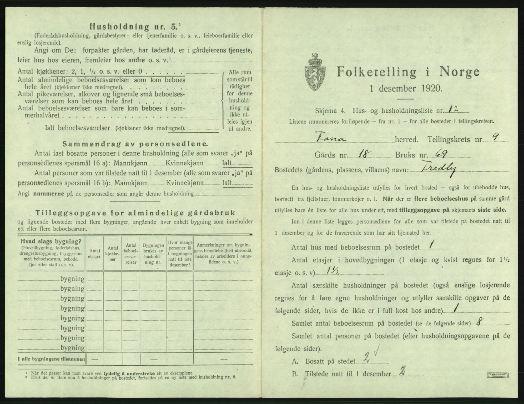 SAB, 1920 census for Fana, 1920, p. 1634