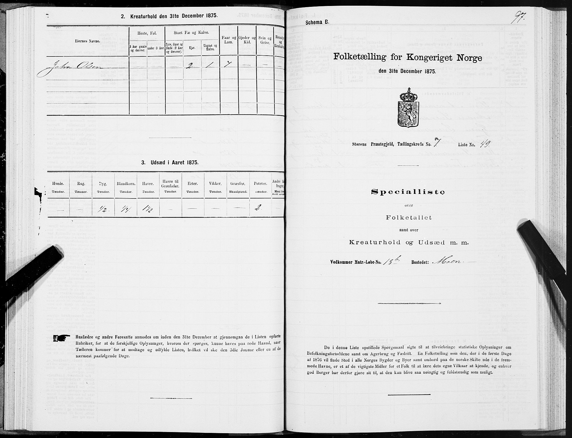 SAT, 1875 census for 1648P Støren, 1875, p. 4097