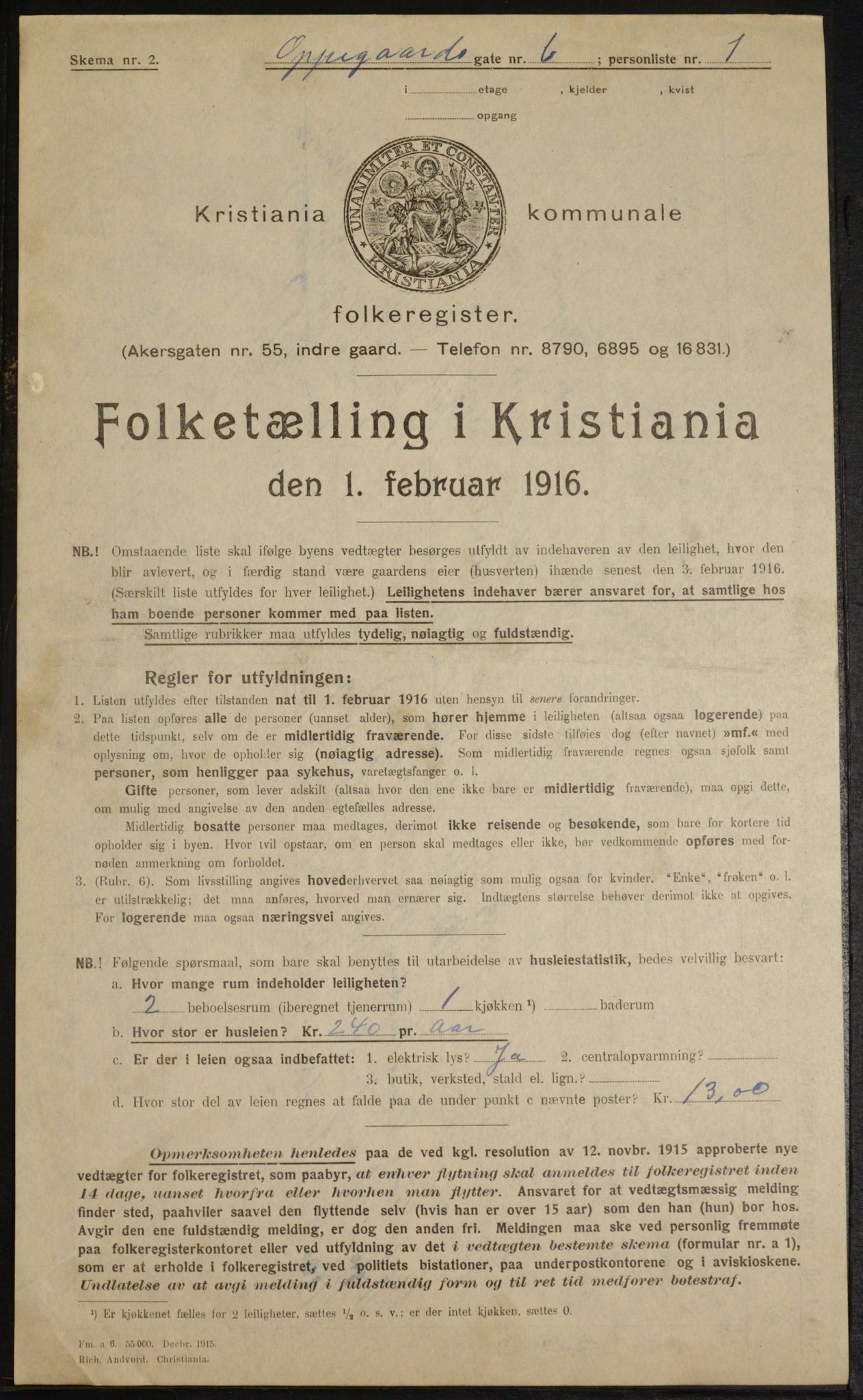 OBA, Municipal Census 1916 for Kristiania, 1916, p. 77639