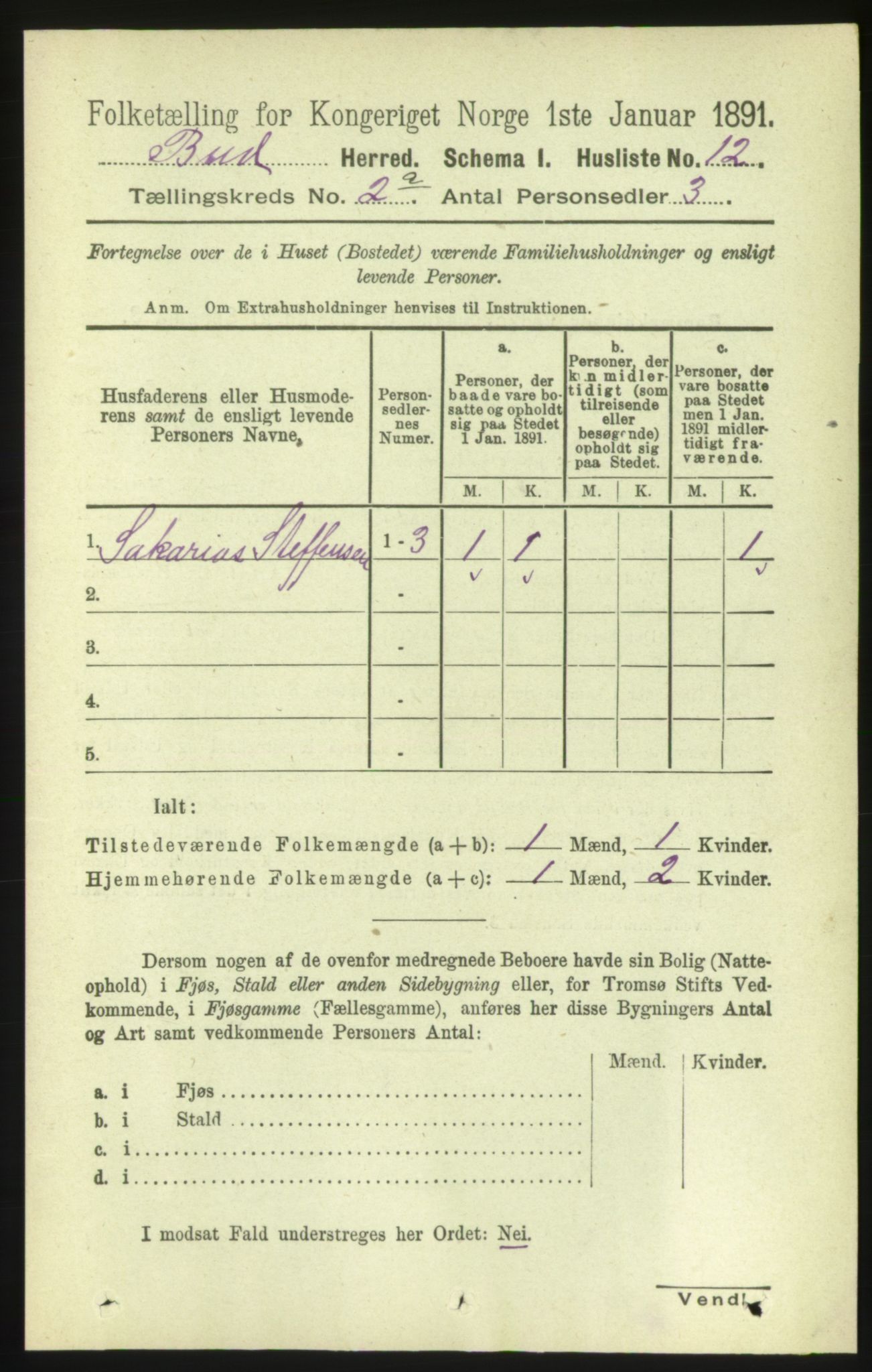 RA, 1891 census for 1549 Bud, 1891, p. 661