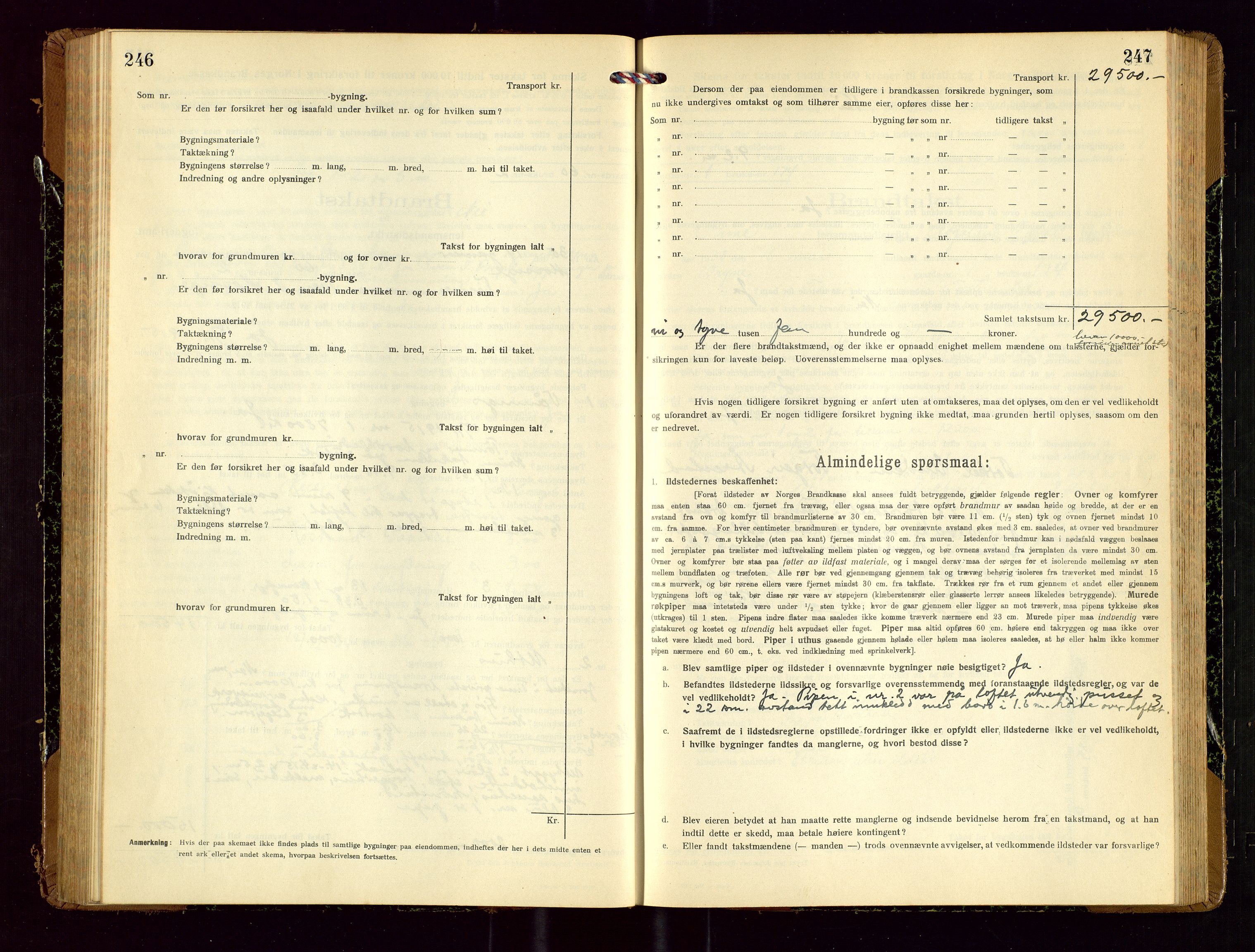 Time lensmannskontor, SAST/A-100420/Gob/L0002: Branntakstprotokoll, 1919-1952, p. 246-247