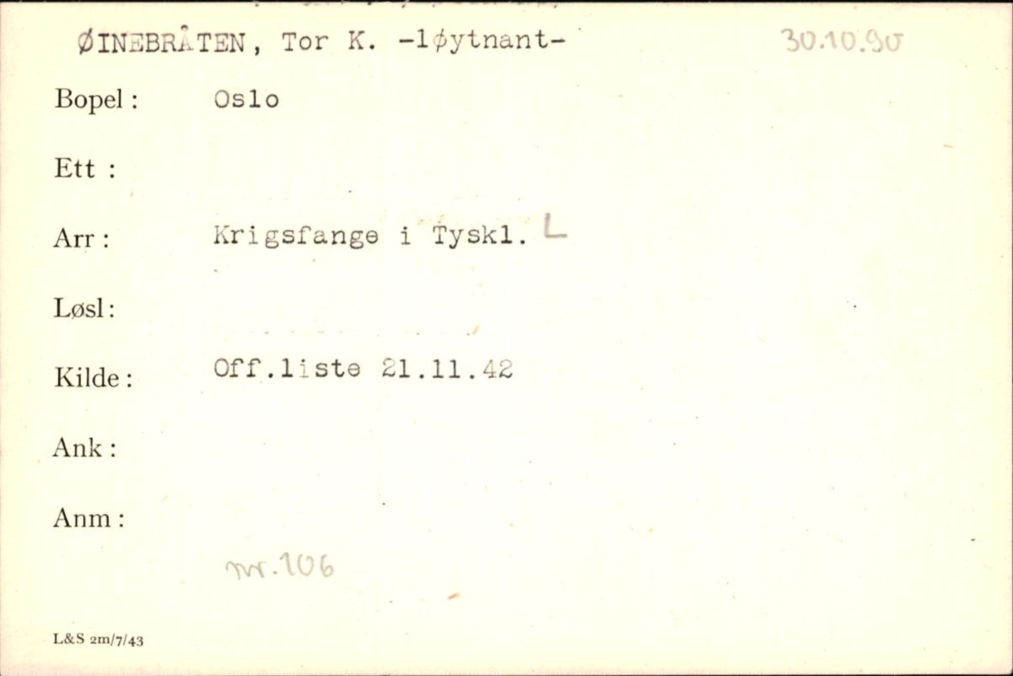 Forsvaret, Forsvarets krigshistoriske avdeling, AV/RA-RAFA-2017/Y/Yf/L0200: II-C-11-2102  -  Norske krigsfanger i Tyskland, 1940-1945, p. 1152