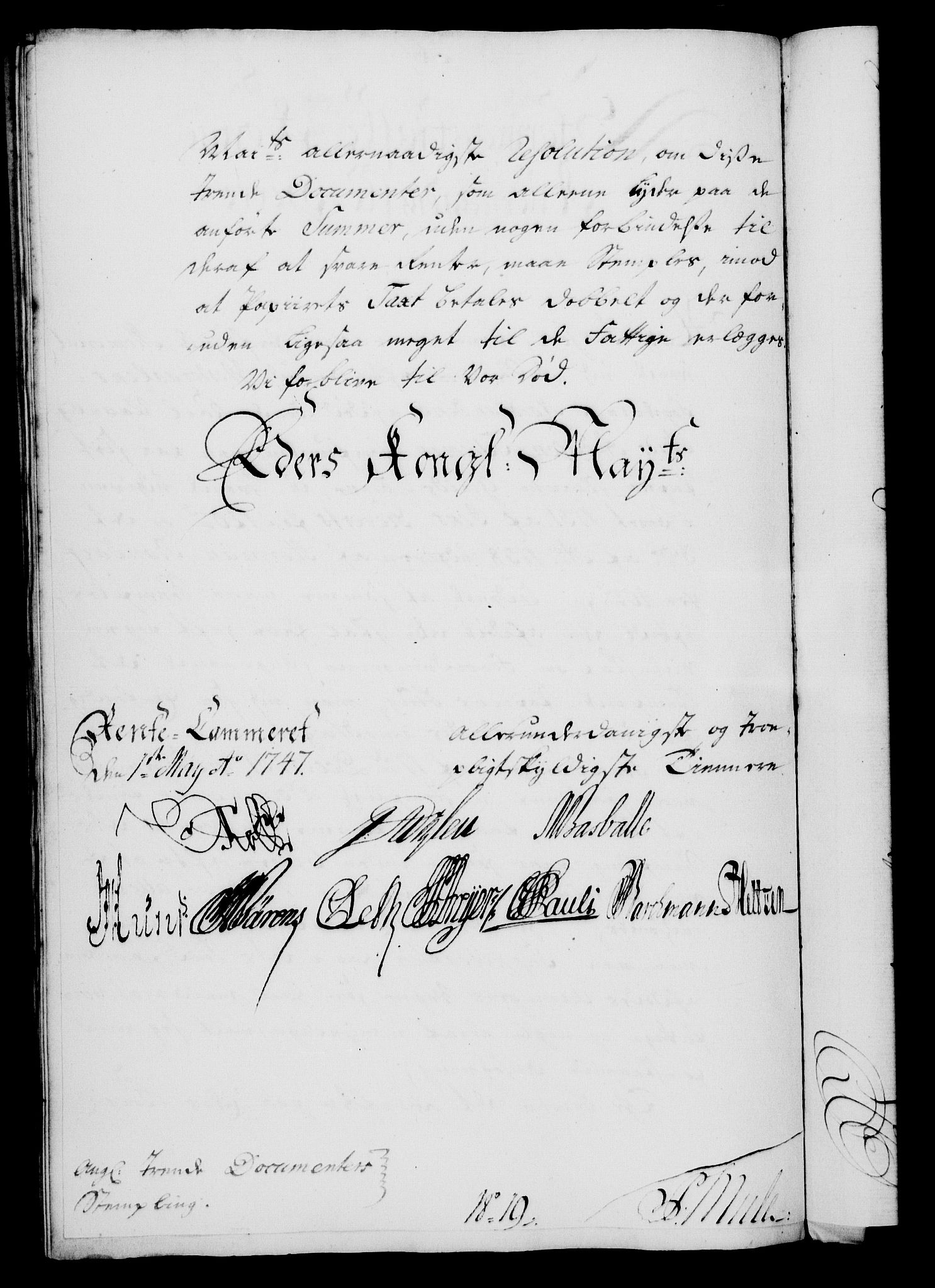 Rentekammeret, Kammerkanselliet, AV/RA-EA-3111/G/Gf/Gfa/L0029: Norsk relasjons- og resolusjonsprotokoll (merket RK 52.29), 1746-1747, p. 331