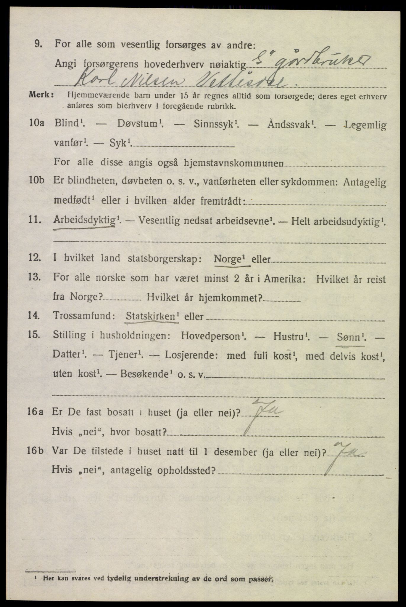 SAK, 1920 census for Sør-Audnedal, 1920, p. 6688