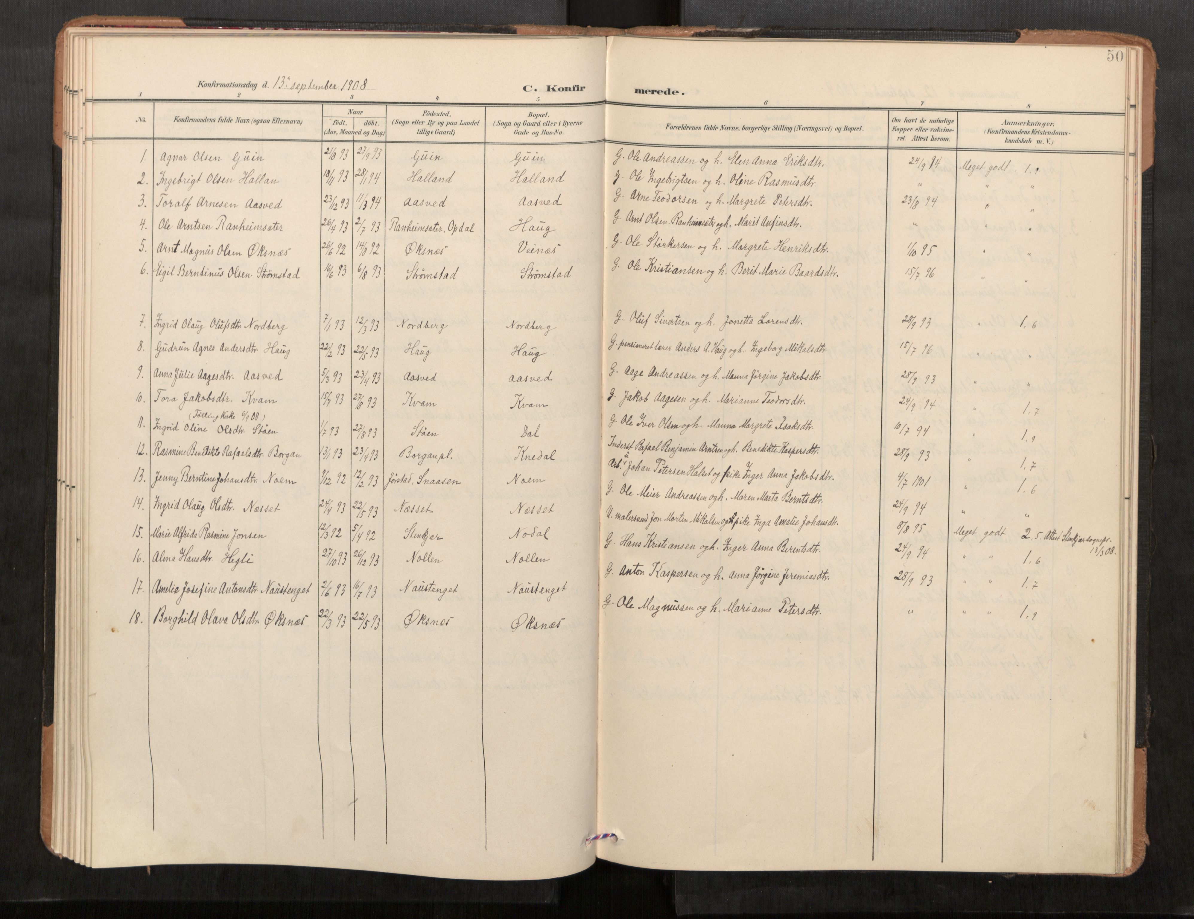 Stod sokneprestkontor, SAT/A-1164/1/I/I1/I1a/L0001: Parish register (official) no. 1, 1900-1912, p. 50
