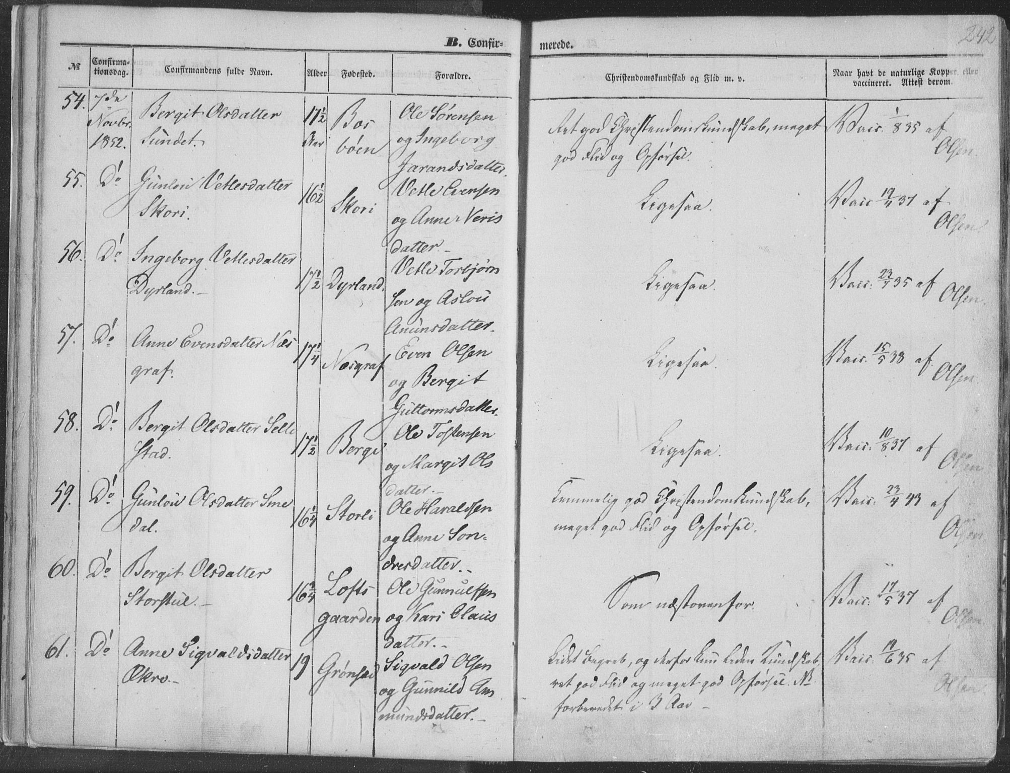 Seljord kirkebøker, SAKO/A-20/F/Fa/L012b: Parish register (official) no. I 12B, 1850-1865, p. 242