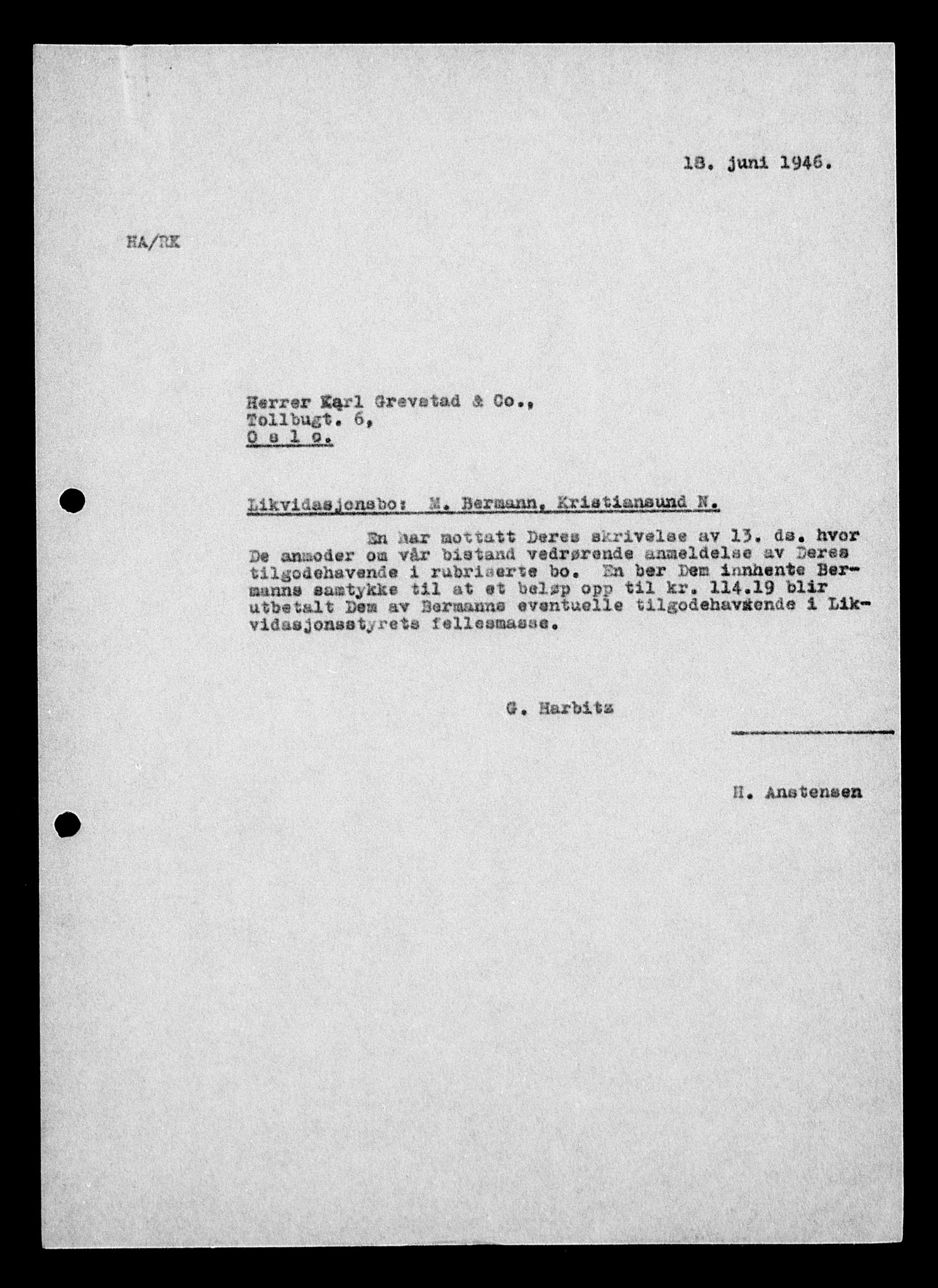 Justisdepartementet, Tilbakeføringskontoret for inndratte formuer, AV/RA-S-1564/H/Hc/Hcb/L0910: --, 1945-1947, p. 227