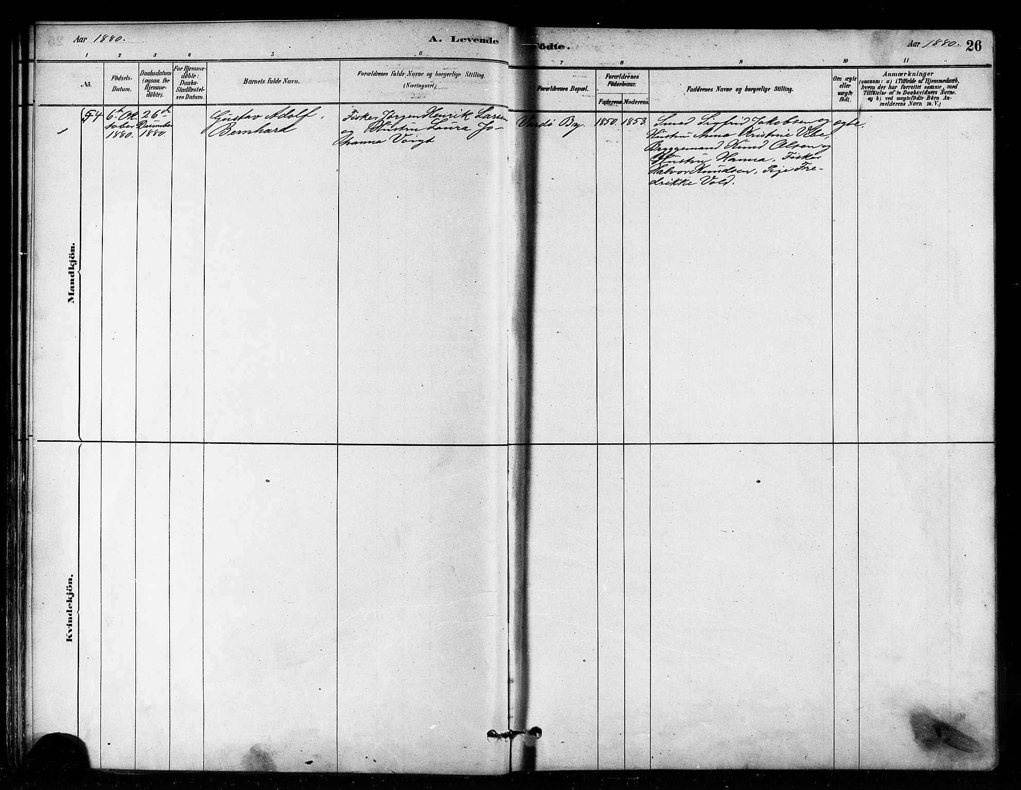 Vardø sokneprestkontor, AV/SATØ-S-1332/H/Ha/L0006kirke: Parish register (official) no. 6, 1879-1886, p. 26