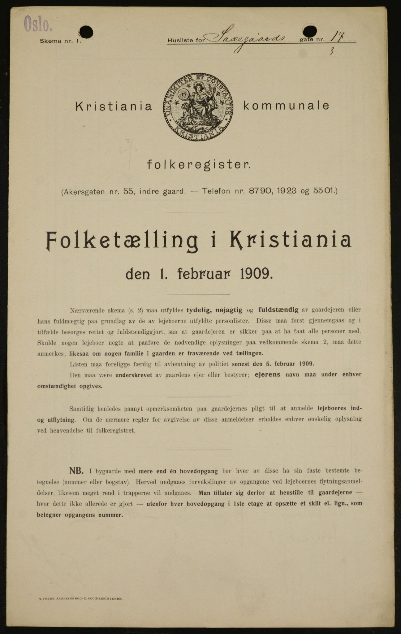 OBA, Municipal Census 1909 for Kristiania, 1909, p. 81232